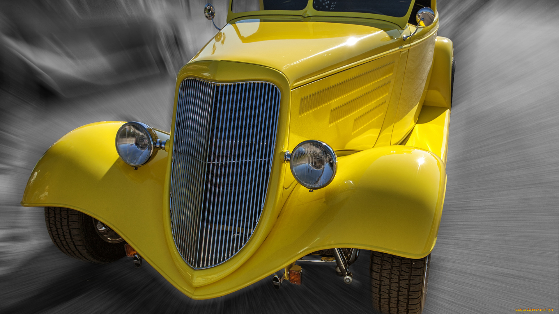 автомобили, custom, classic, car, желтый