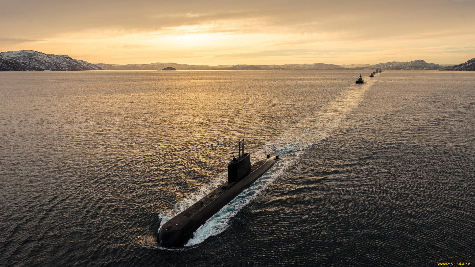 корабли, подводные, лодки, поход
