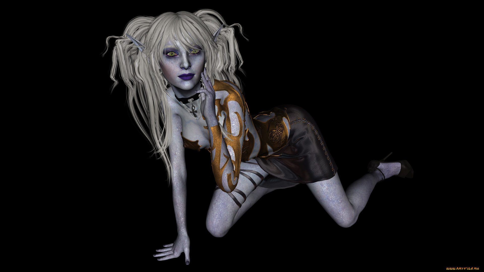 3д, графика, эльфы, , elves, эльфийка, взгляд, фон