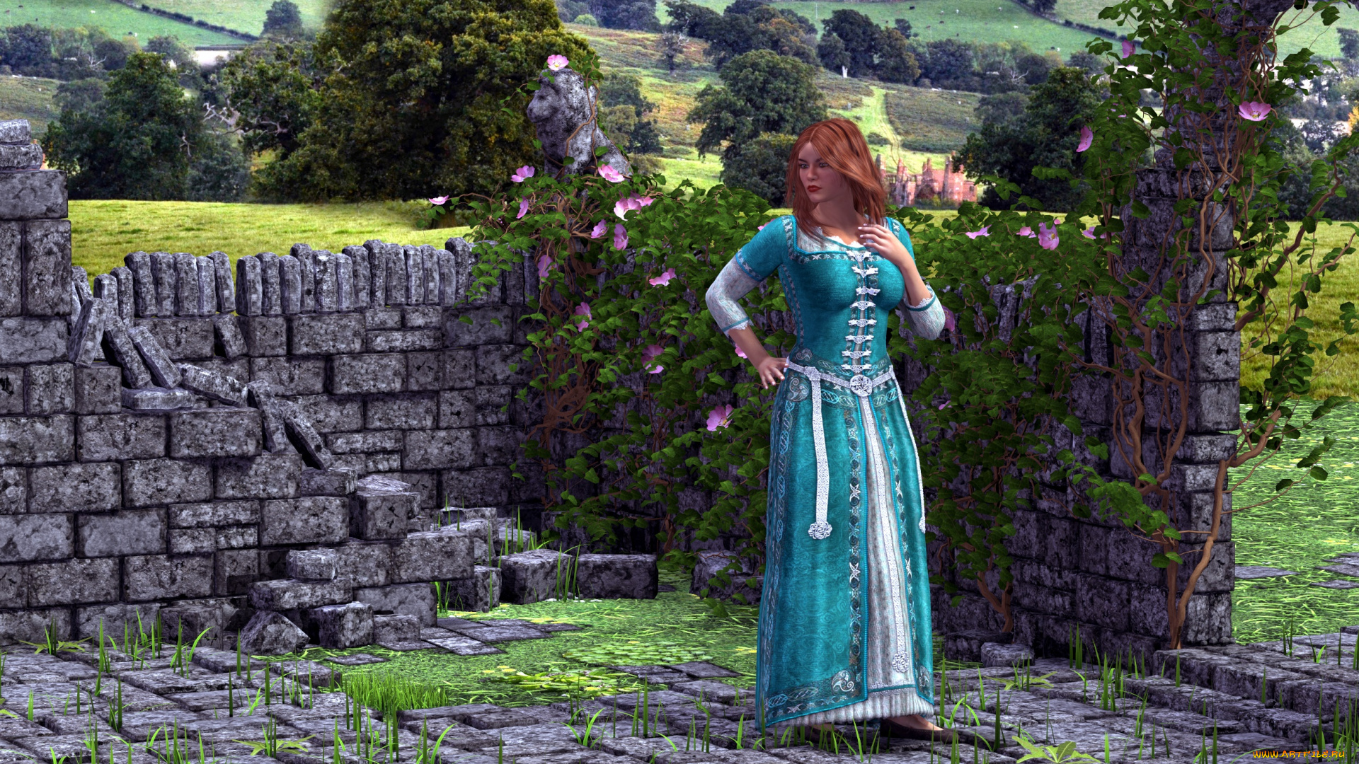 3д, графика, люди, , people, девушка, взгляд, фон