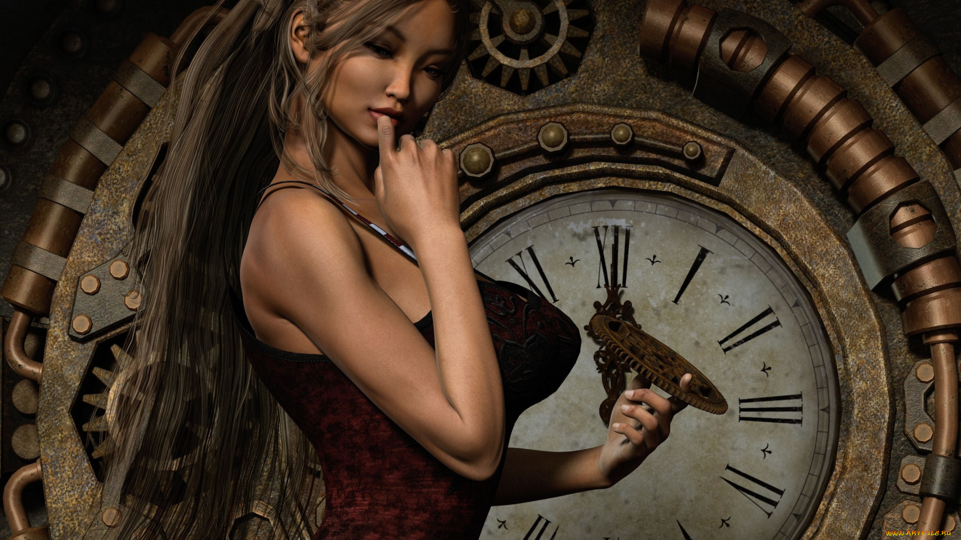 3д, графика, люди, , people, девушка, взгляд, фон