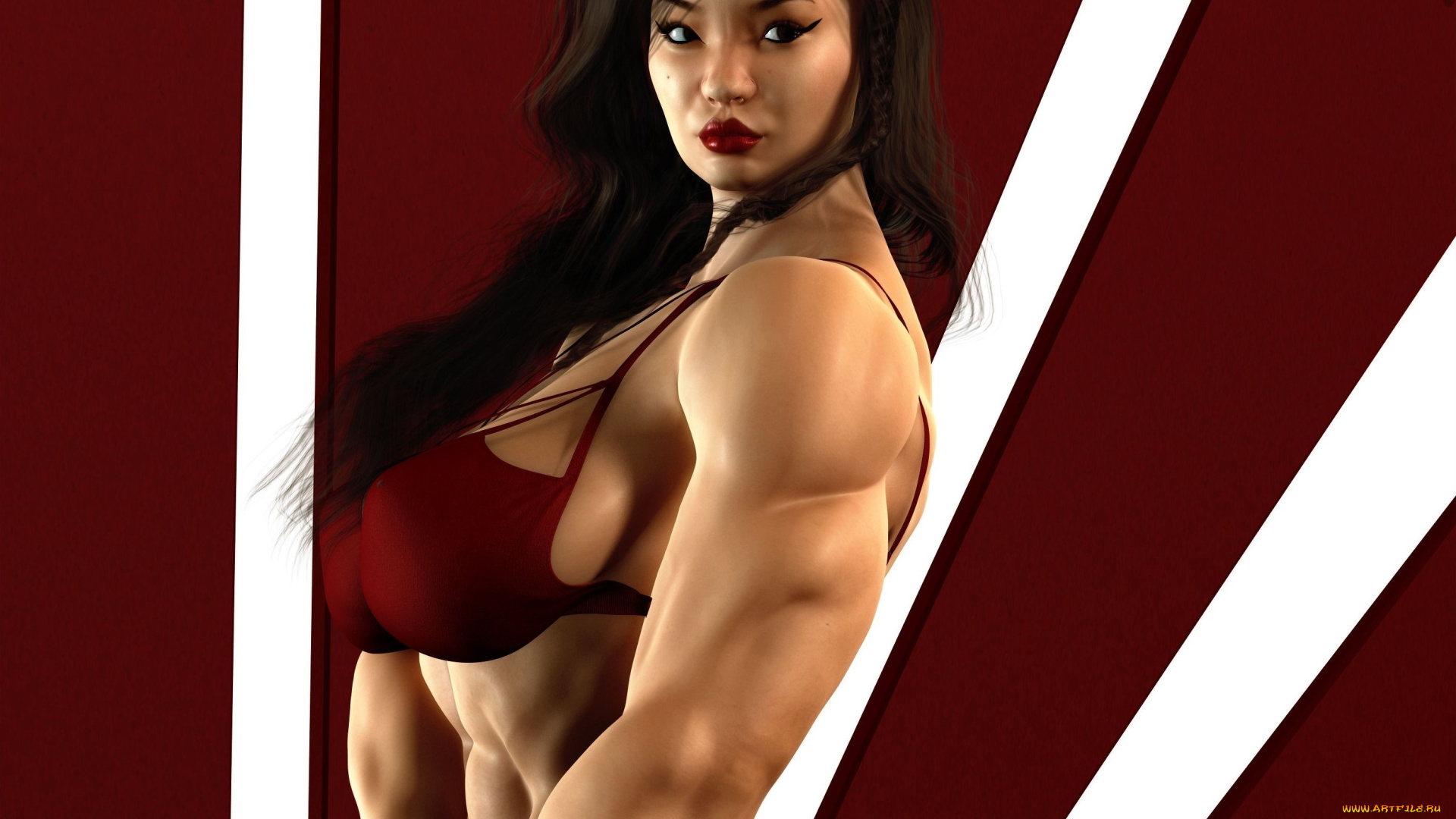 3д, графика, люди, , people, девушка, взгляд, фон