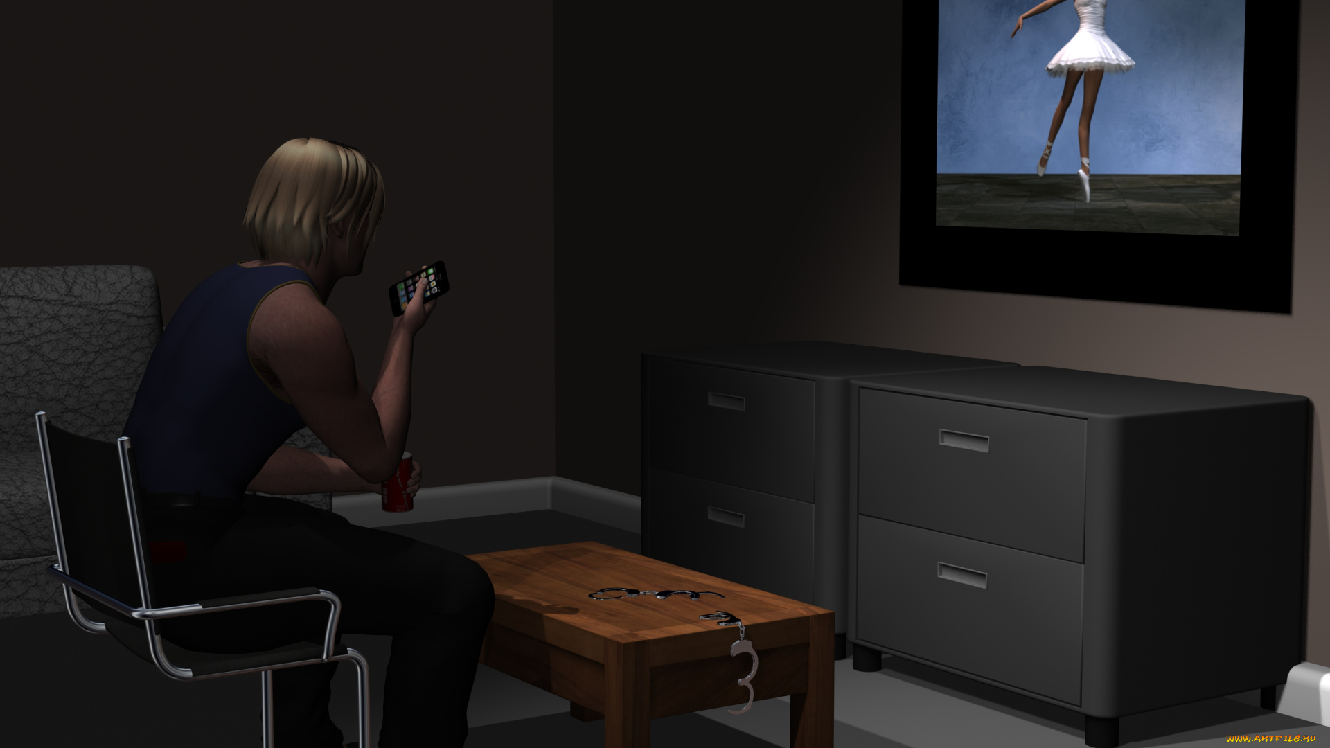 3д, графика, люди, , people, парень, взгляд, фон, интерьер