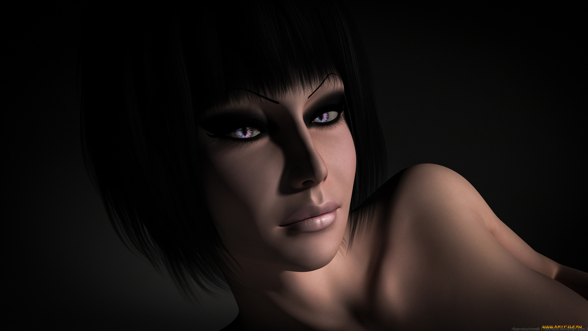 3д, графика, портрет, , portraits, девушка, взгляд, фон
