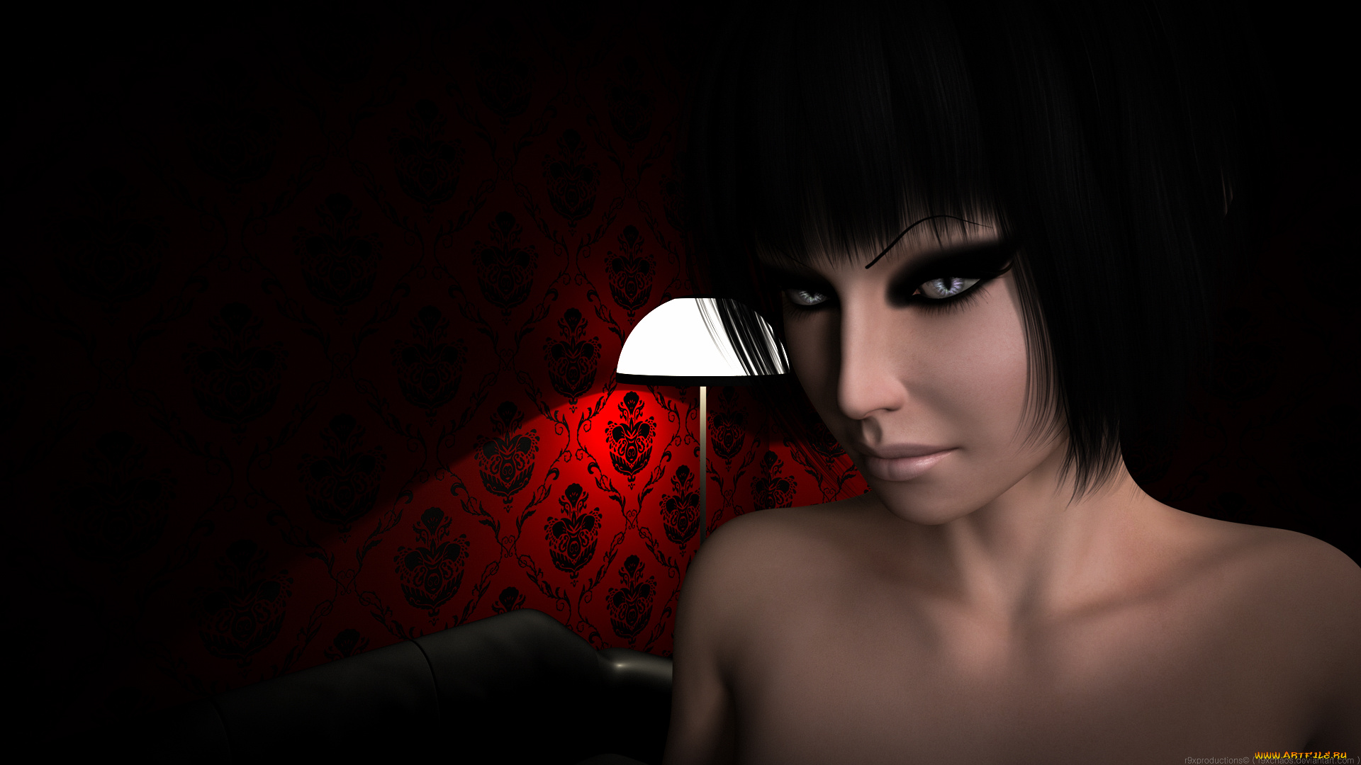 3д, графика, портрет, , portraits, девушка, взгляд, фон