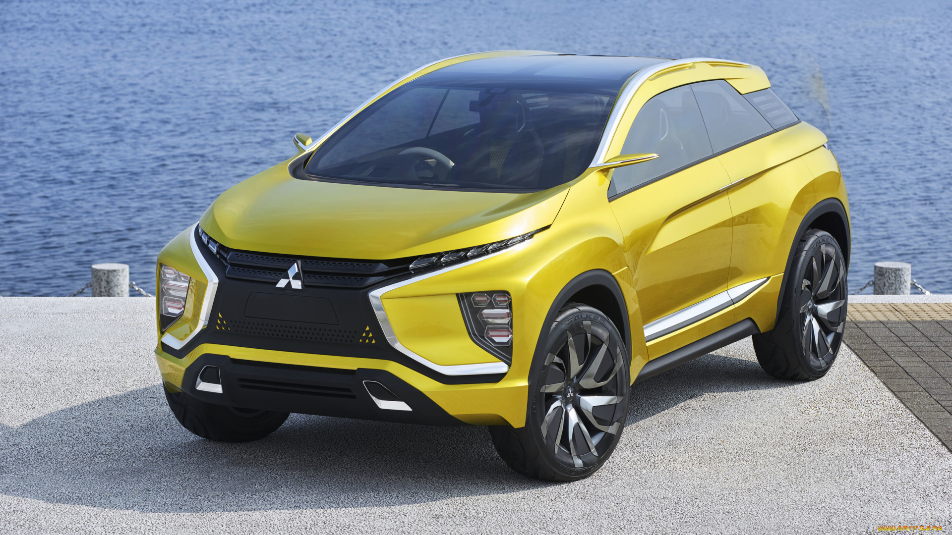 mitsubishi, ex, concept, 2015, автомобили, mitsubishi, жёлтый, ex, car, кроссовер, 2015, concept