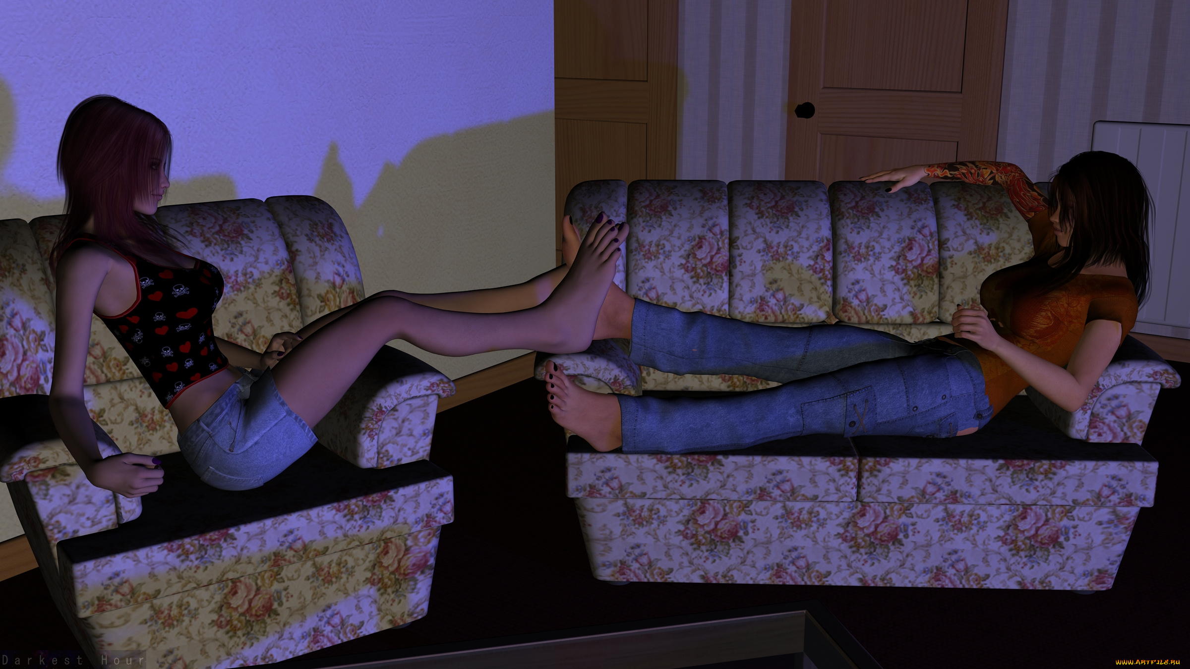 3д, графика, люди, , people, взгляд, девушки, интерьер, фон