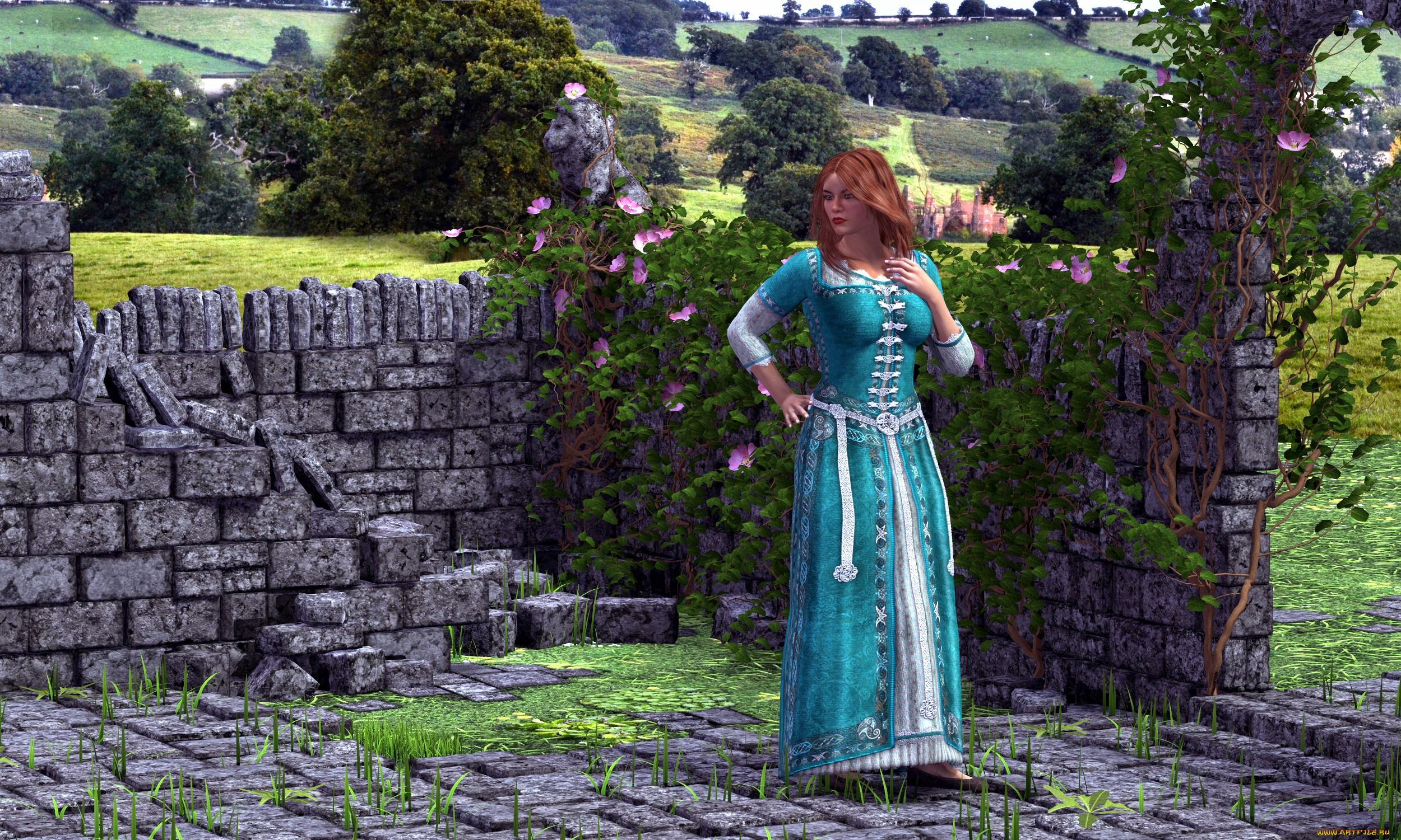 3д, графика, люди, , people, девушка, взгляд, фон