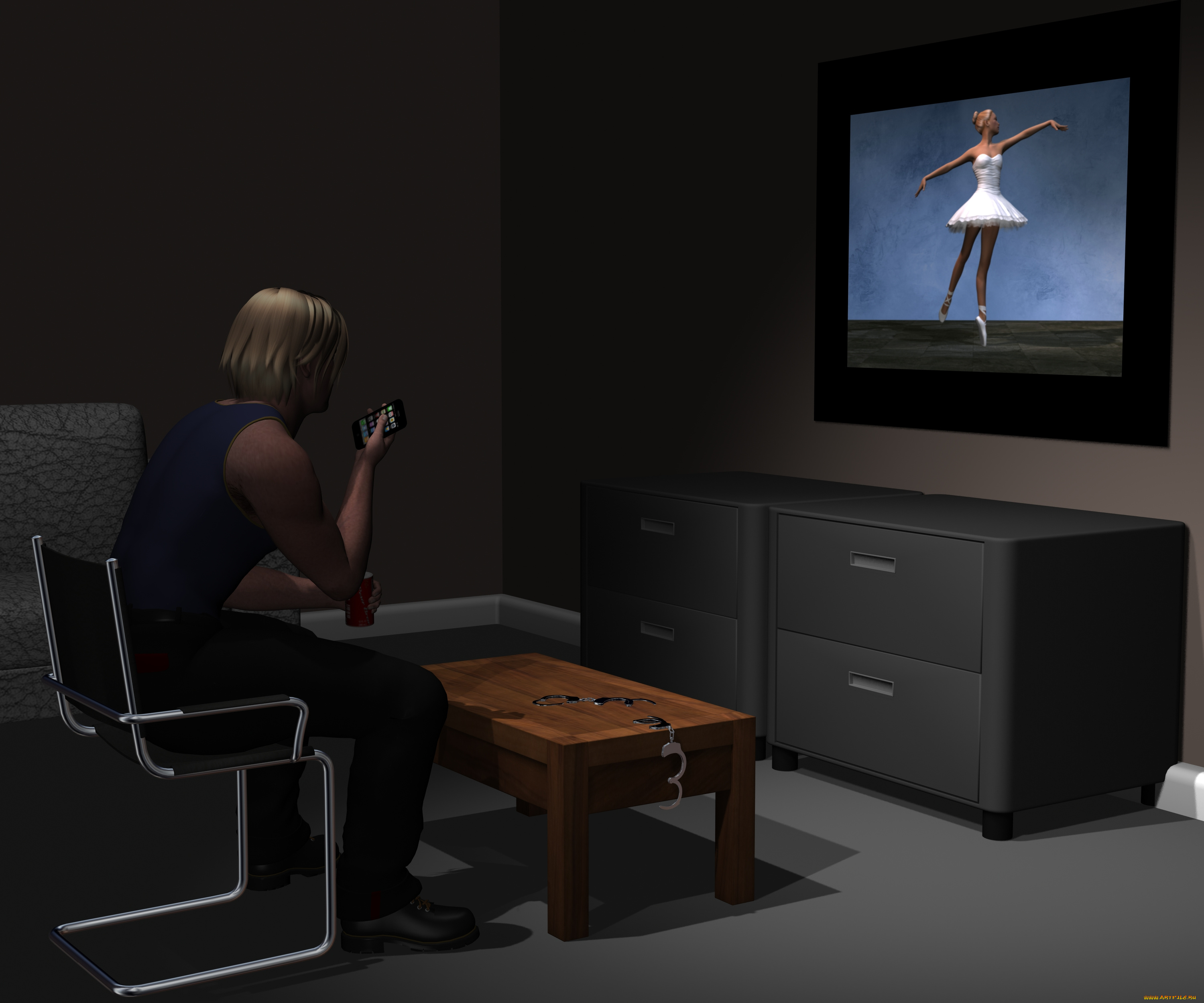 3д, графика, люди, , people, парень, взгляд, фон, интерьер