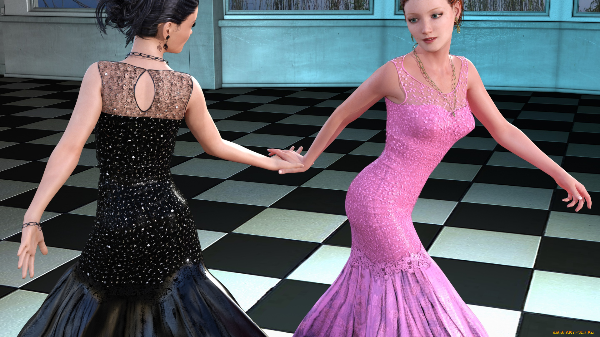 3д, графика, люди, , people, девушки, взгляд, фон