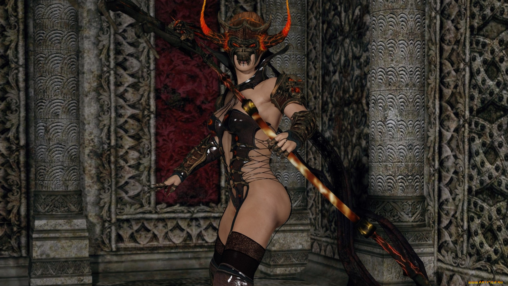 3д, графика, существа, , creatures, кастаника, взгляд, фон