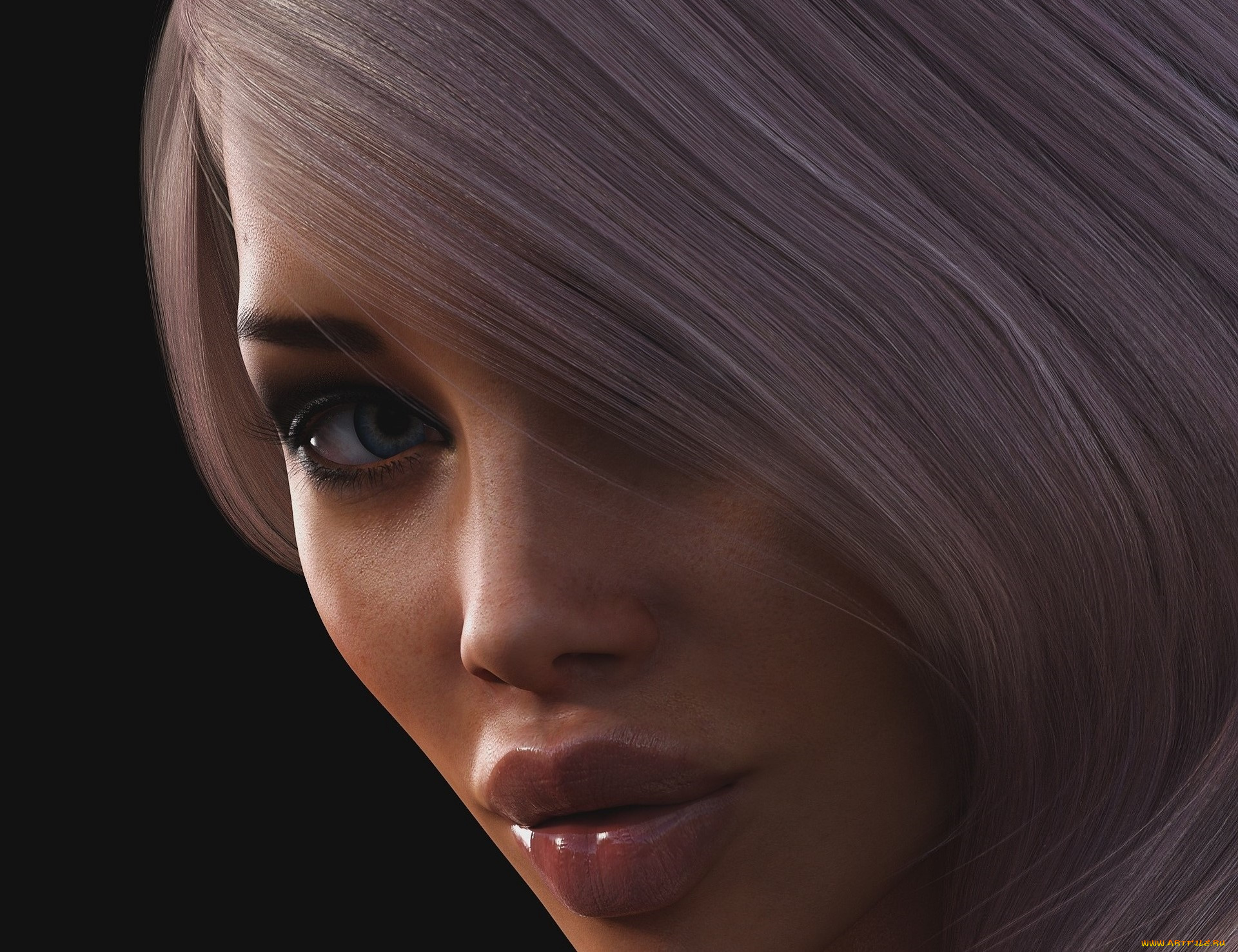 3д, графика, портрет, , portraits, девушка, взгляд, фон