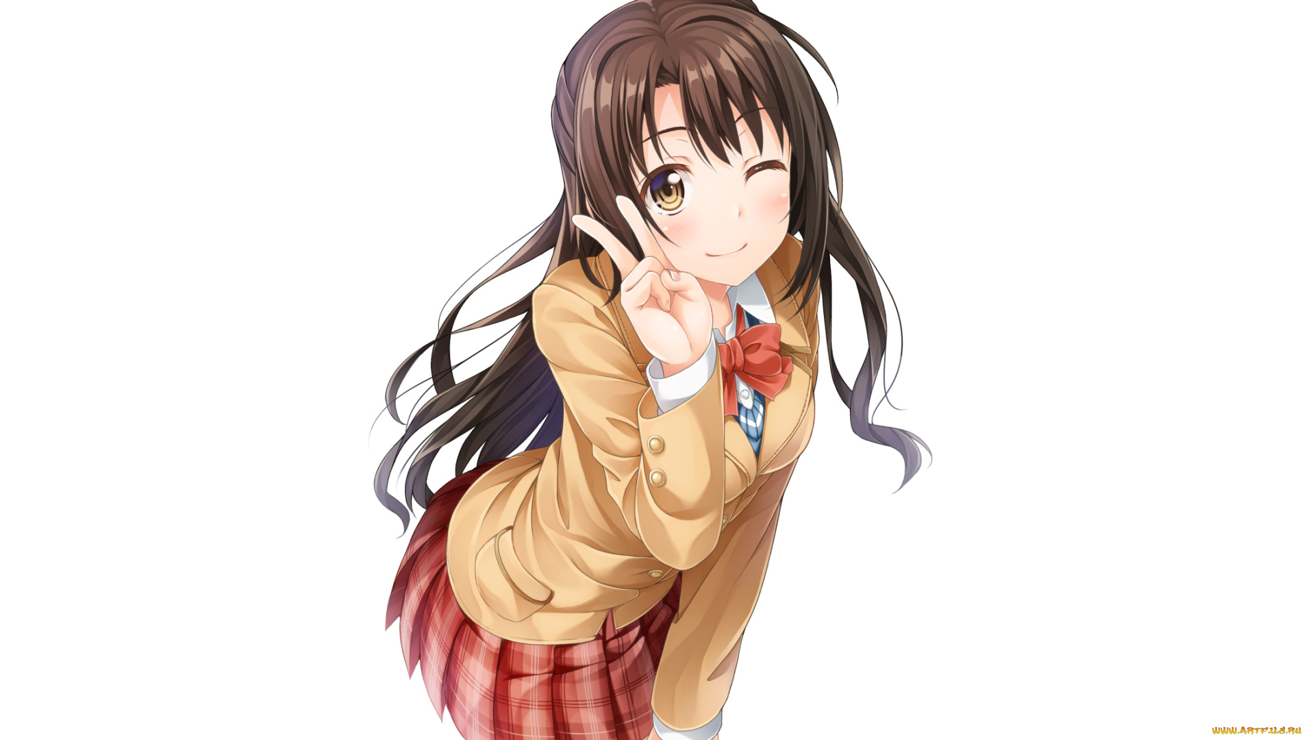 аниме, idolm@ster, взгляд, фон, девушка