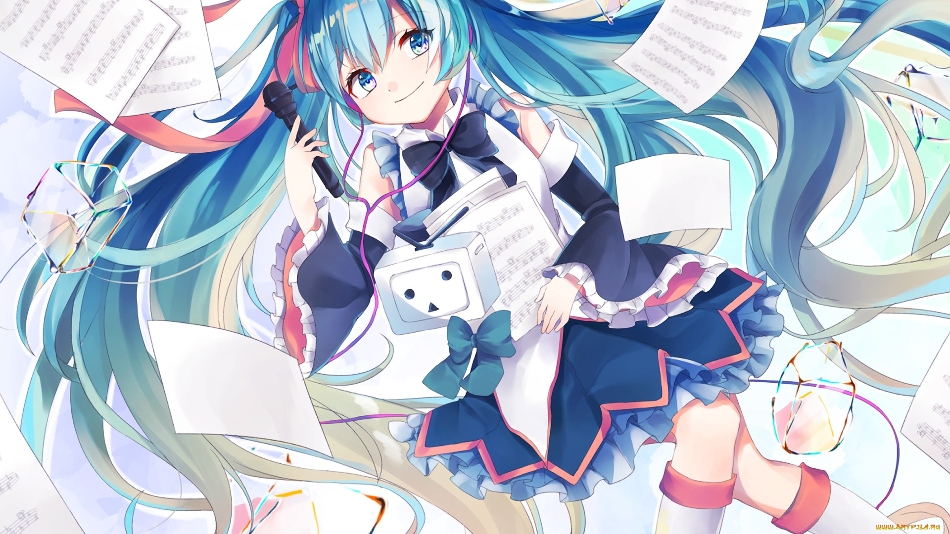 аниме, vocaloid, фон, девушка, взгляд