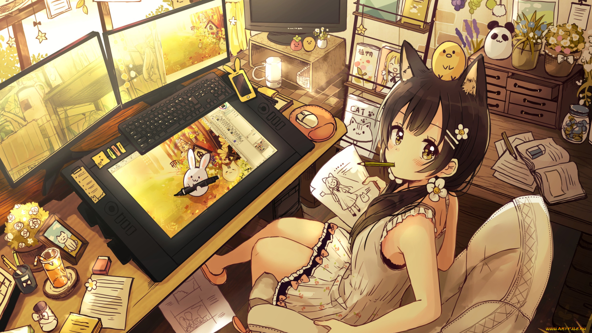 аниме, животные, , существа, sakura, oriko