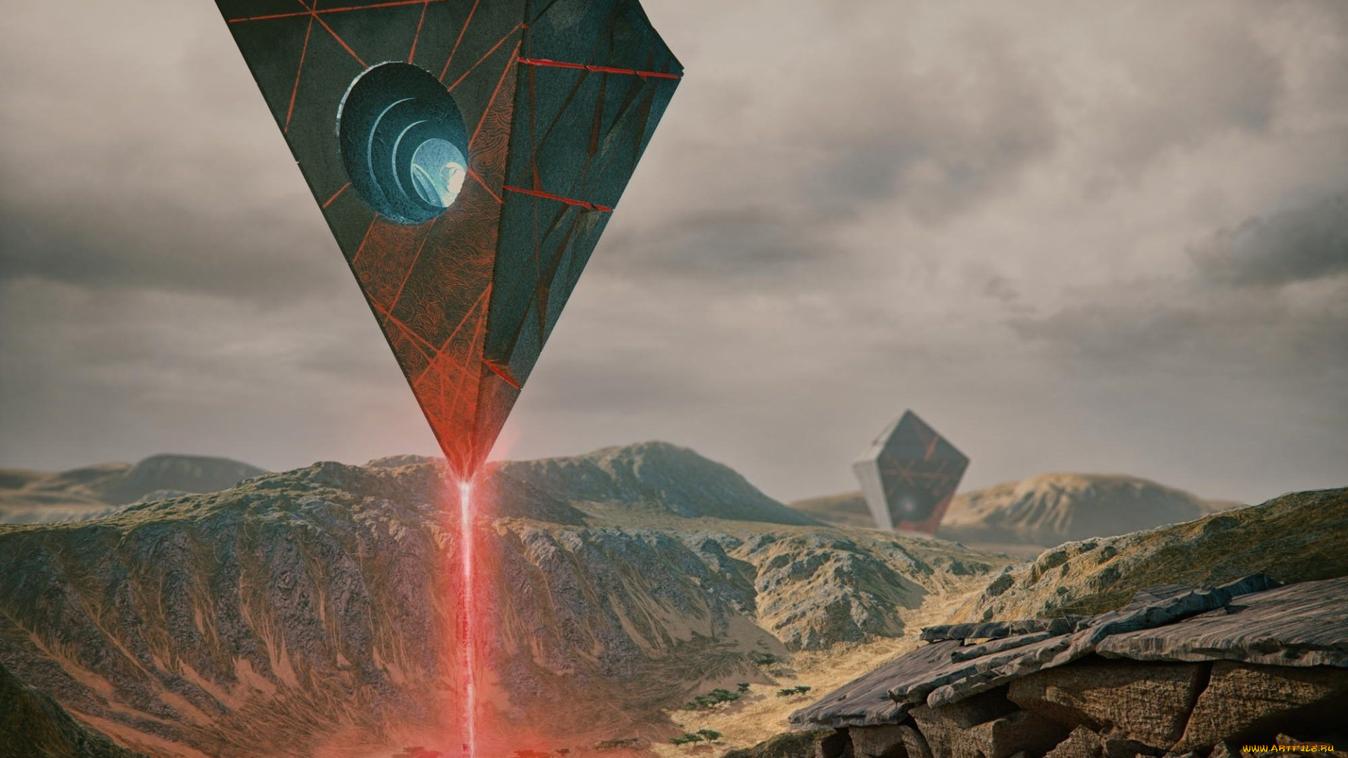 фэнтези, иные, миры, , иные, времена, летающие, объекты, луч, горы