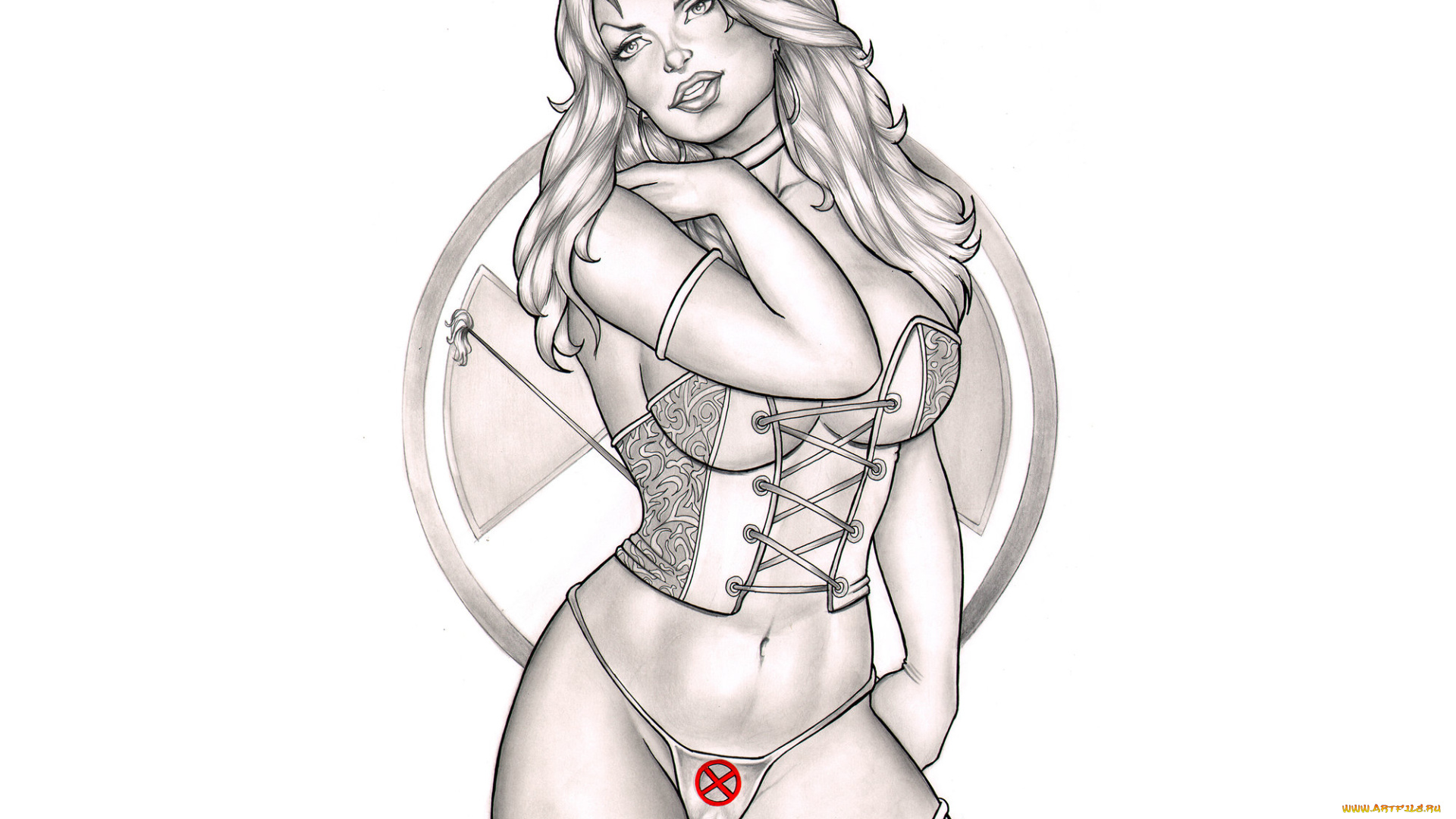 рисованное, комиксы, девушка, фон, взгляд, униформа