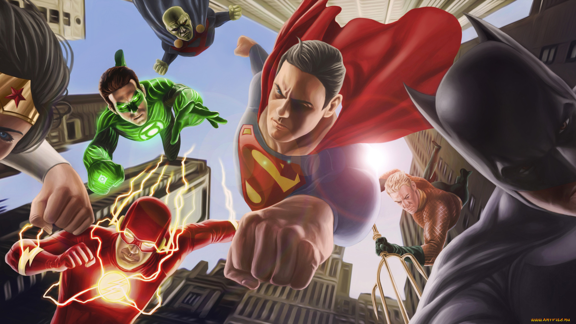 рисованное, комиксы, униформа, фон, мужчины, девушка