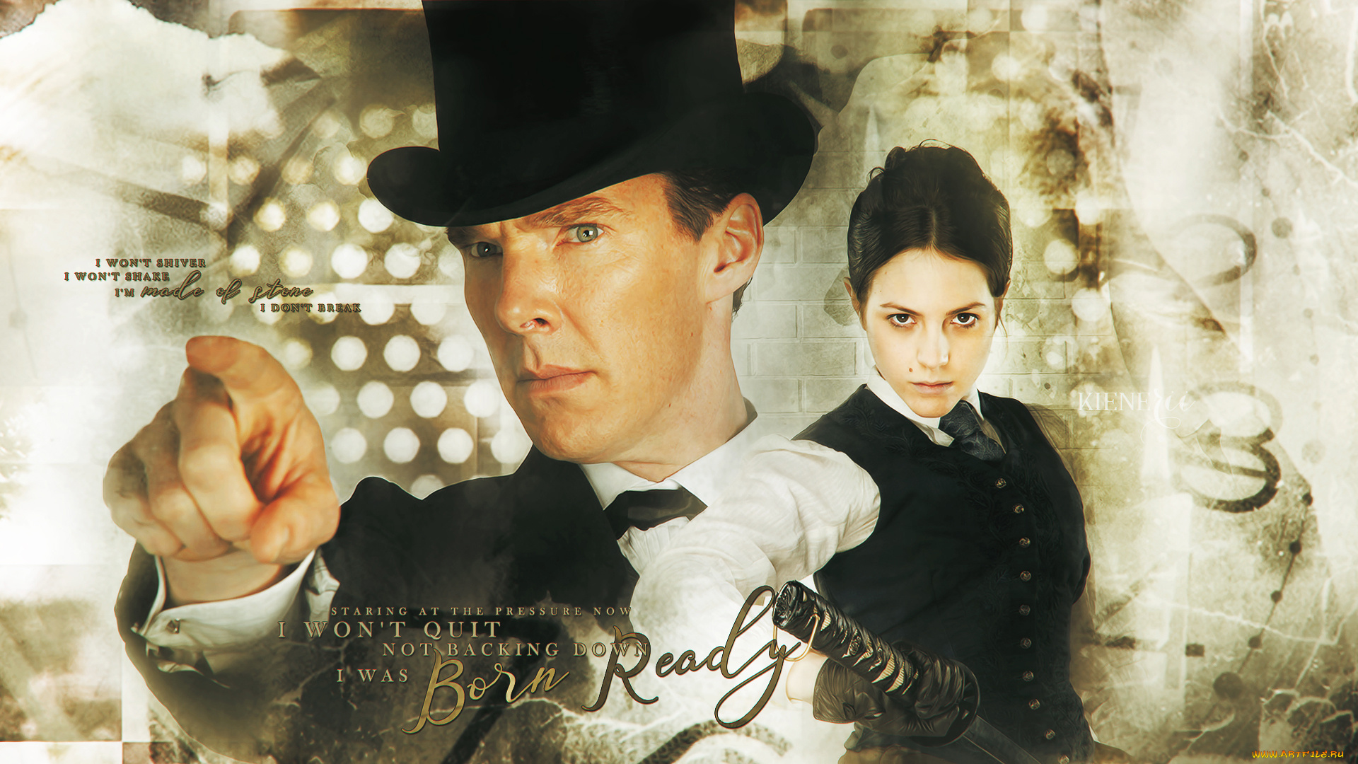 benedict, cumberbatch, , catrin, stewart, разное, знаменитости, девушка, мужчина, фон, взгляд, меч, цилиндр