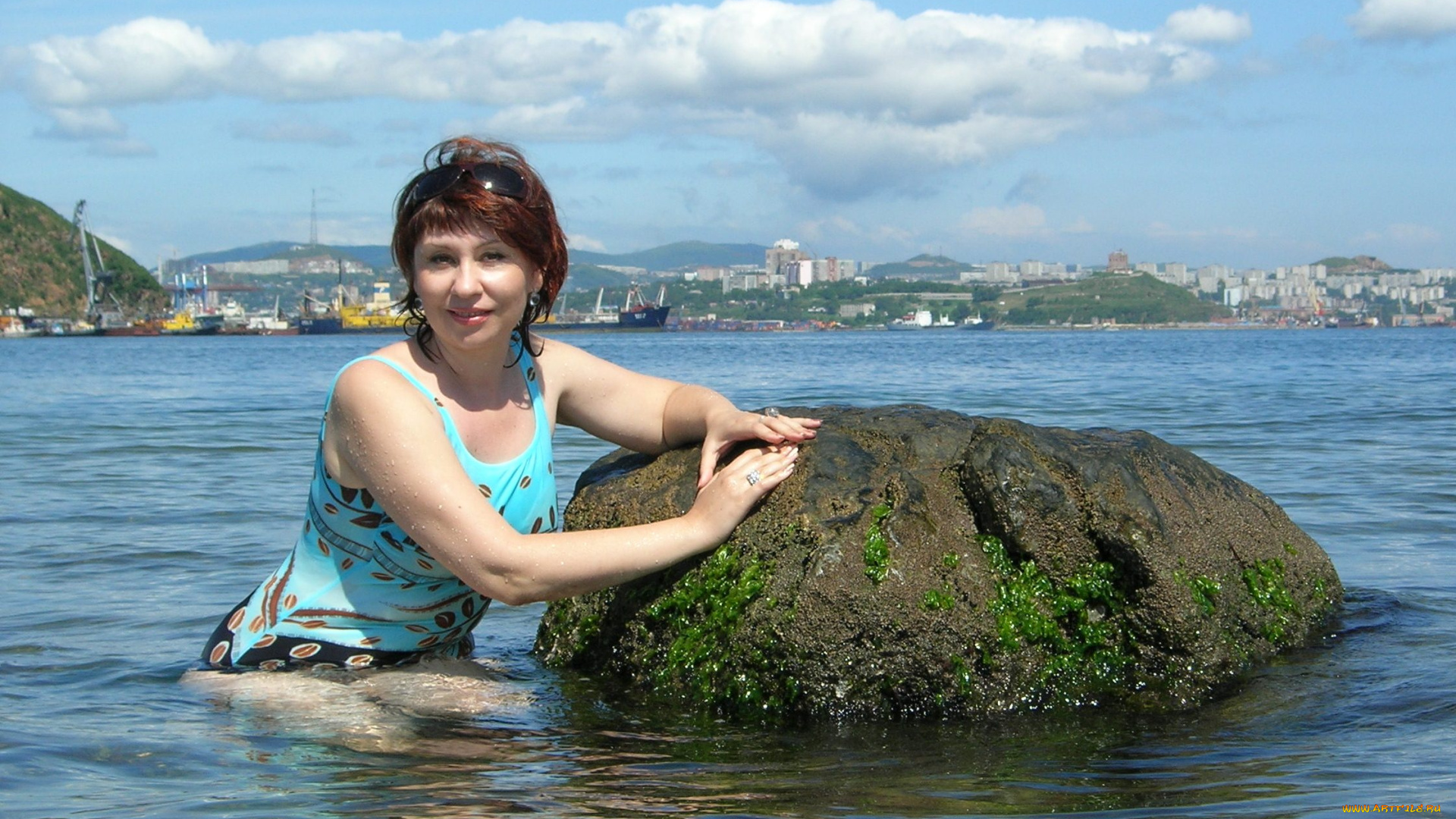 девушки, -unsort, , брюнетки, темноволосые, поза, море, шатенка, купальник, девушка