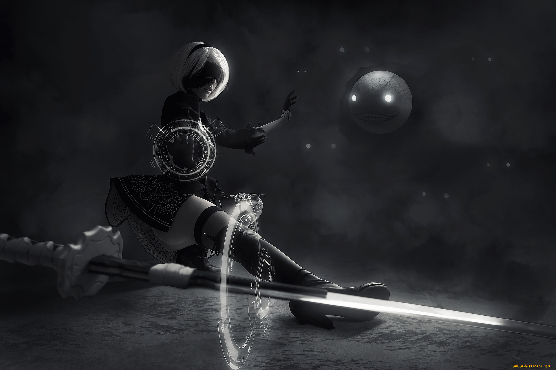 разное, cosplay, , косплей, девушка, фон, меч, повязка