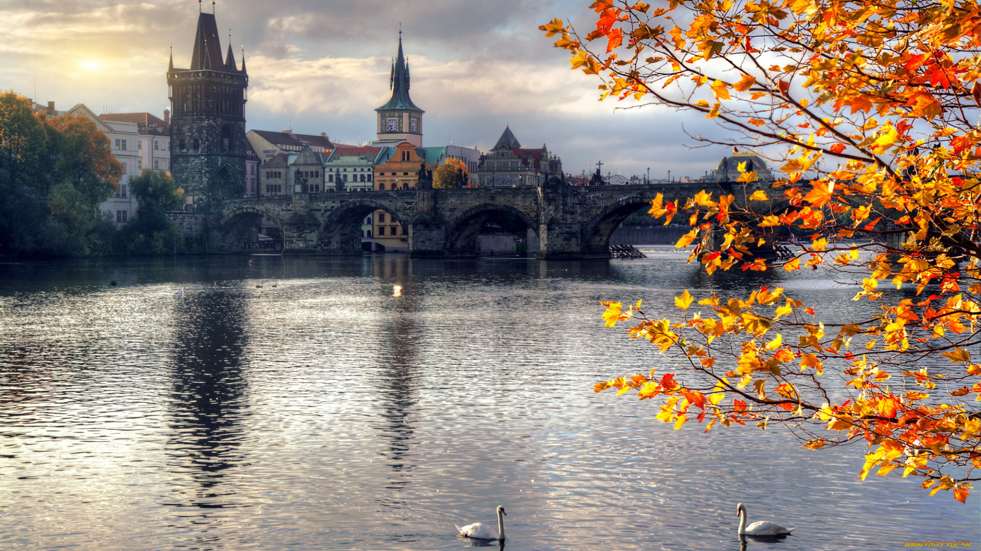 города, прага, , чехия, влтава, мост