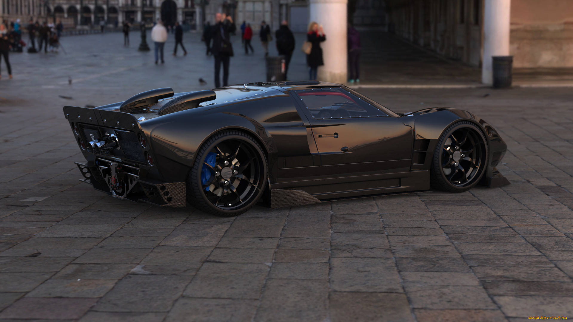 ford, gt40, mark, 3, black, monster, автомобили, 3д, ford, gt40, mark, 3, black, monster