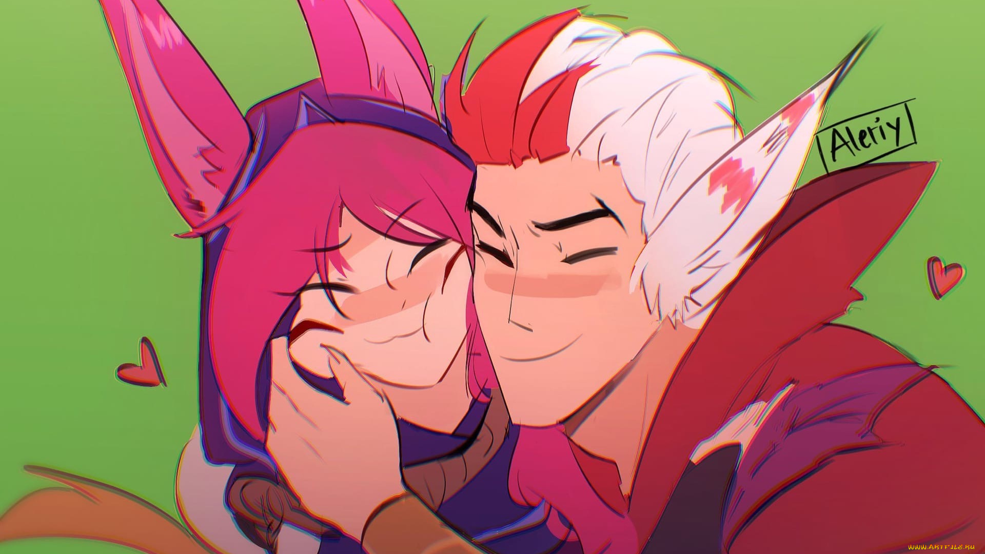 видео, игры, league, of, legends, xayah, rakan, любовь