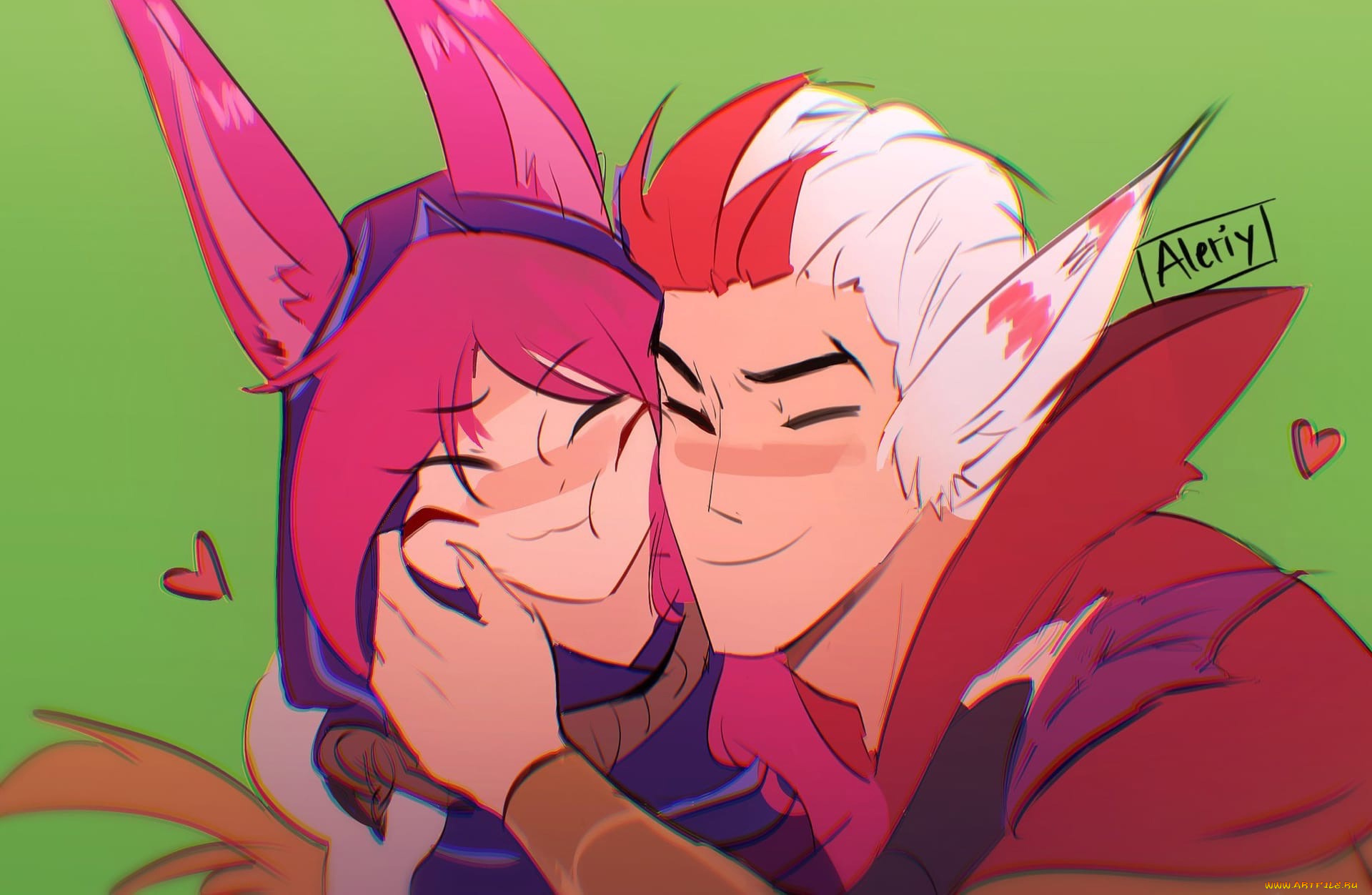 видео, игры, league, of, legends, xayah, rakan, любовь