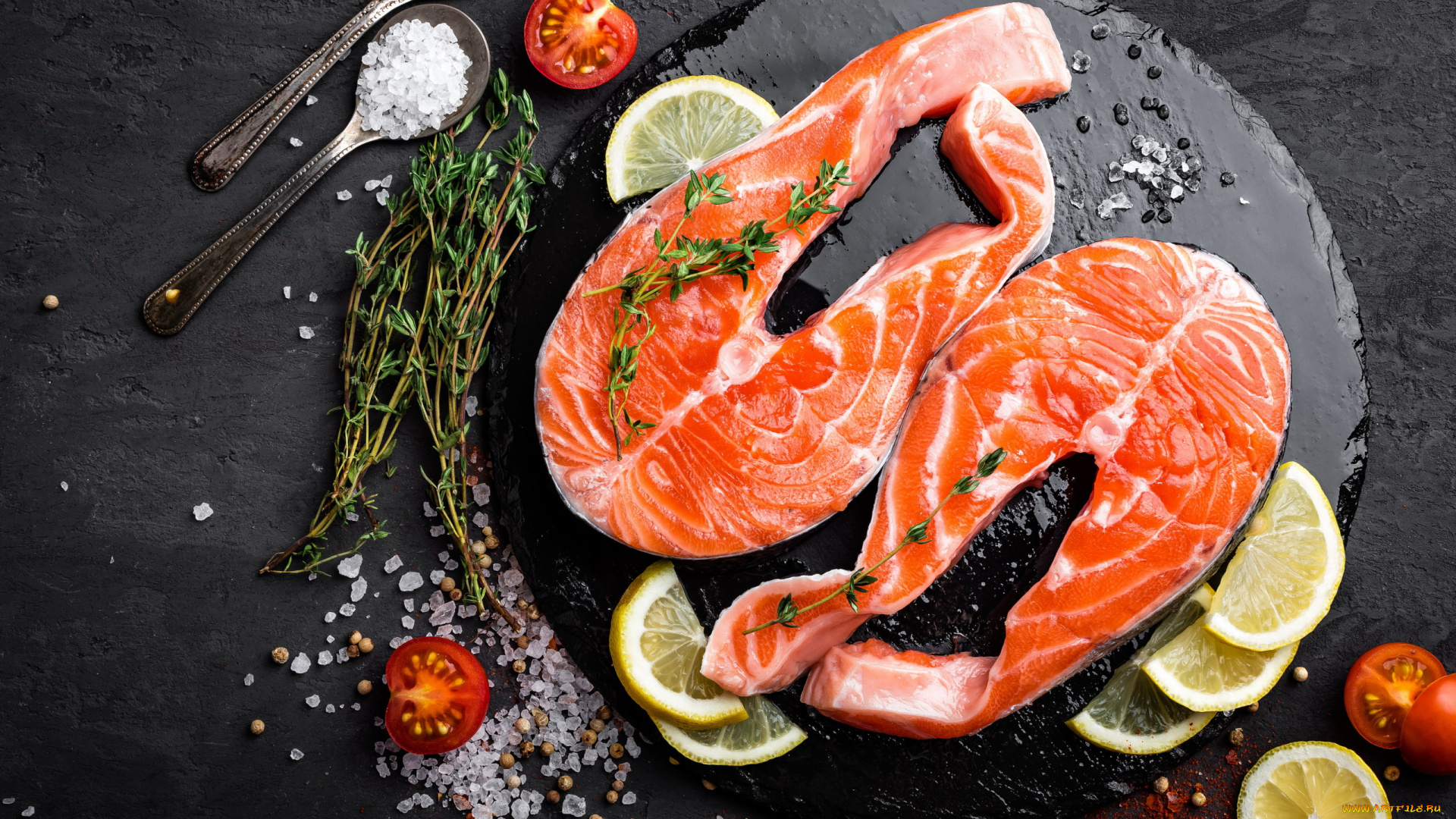 еда, рыба, , морепродукты, , суши, , роллы, соль, паприка, форель, лимон, помидор