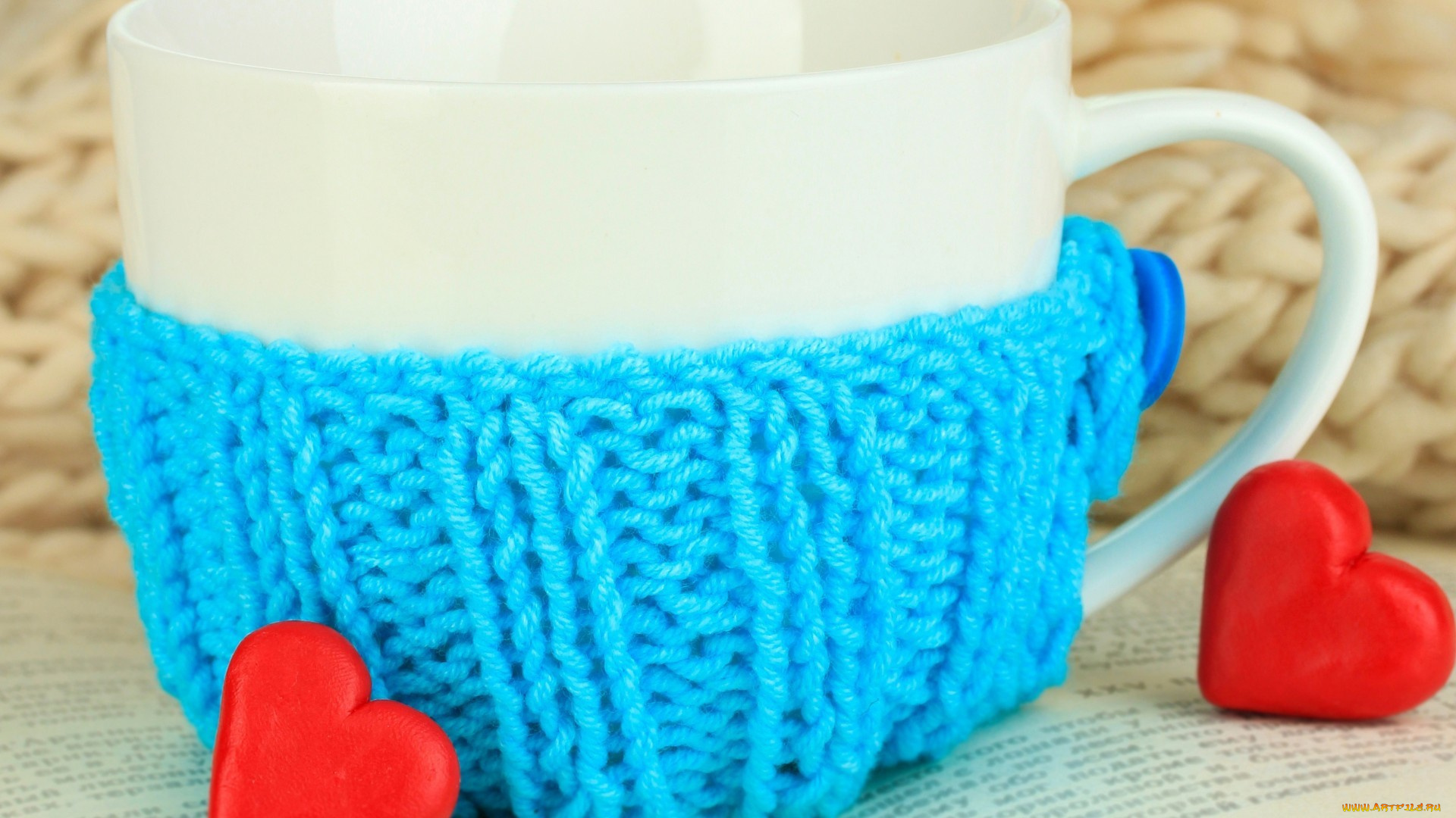 разное, посуда, , столовые, приборы, , кухонная, утварь, чашка, сердечки, вязание