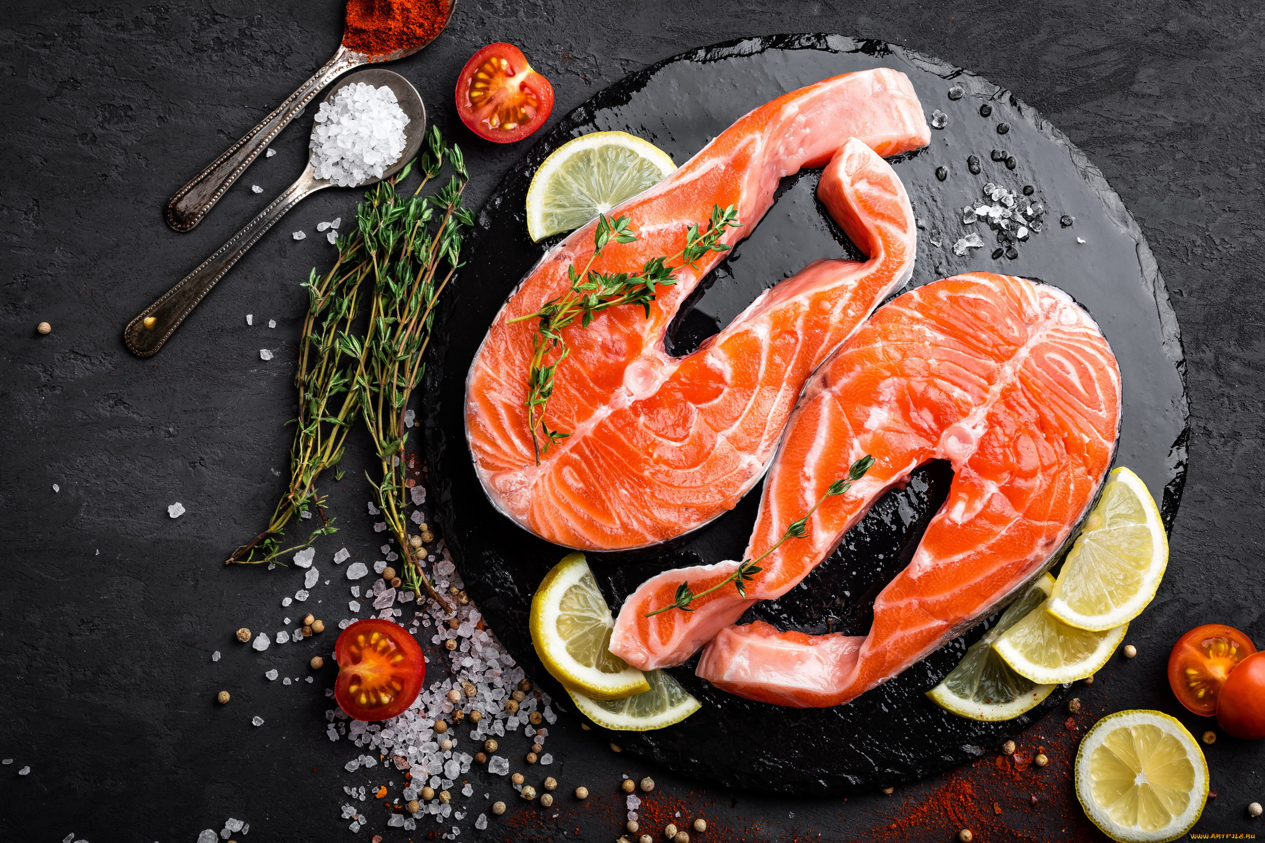 еда, рыба, , морепродукты, , суши, , роллы, соль, паприка, форель, лимон, помидор