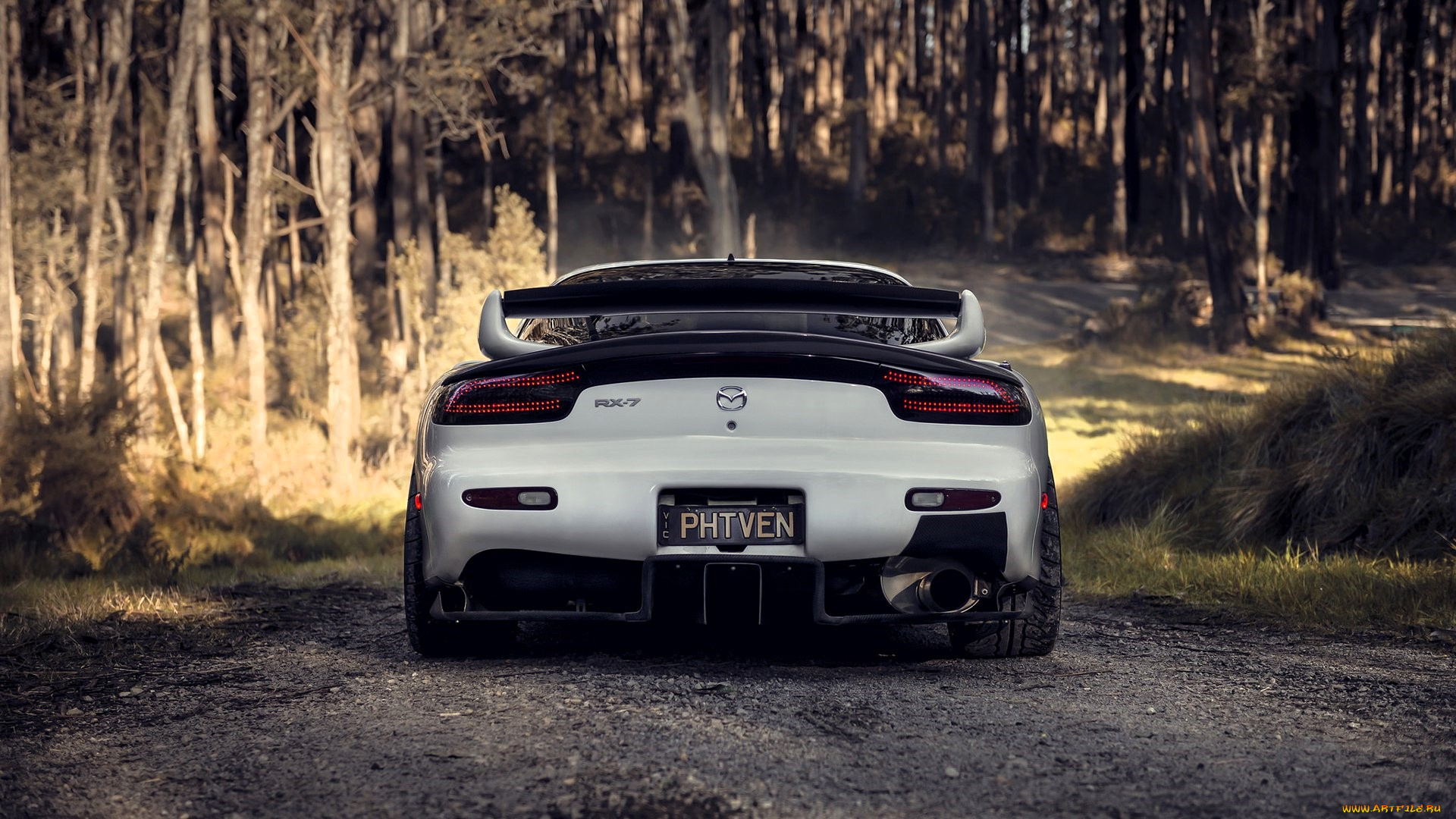 mazda, rx7, автомобили, mazda, белая, лес