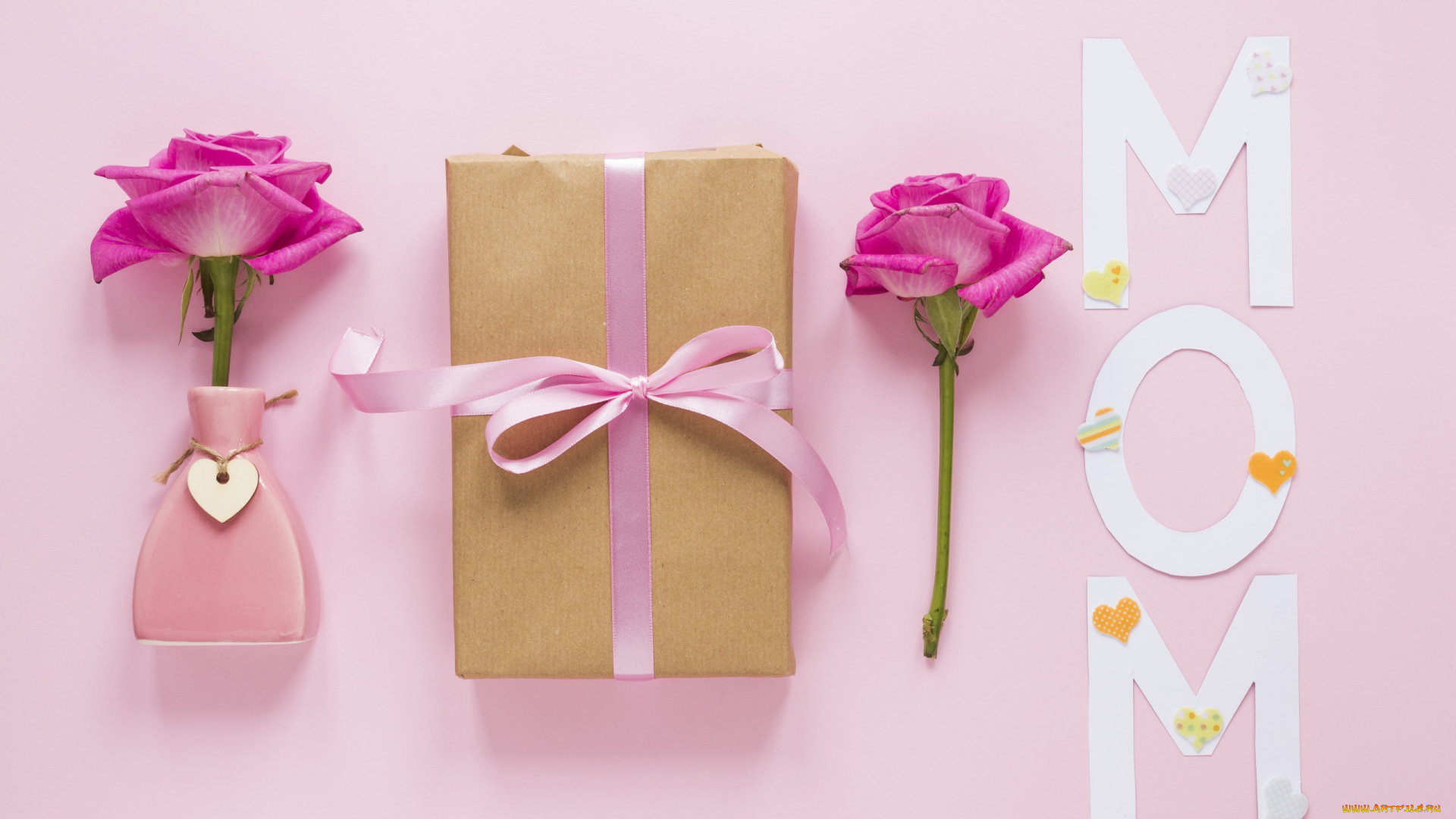 праздничные, день, матери, розы, подарок, надпись