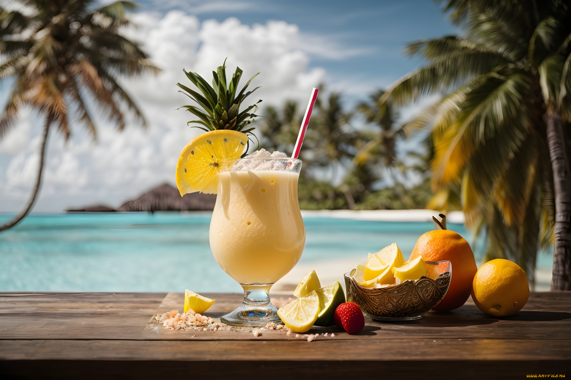 3д, графика, еда-, food, pina, colada