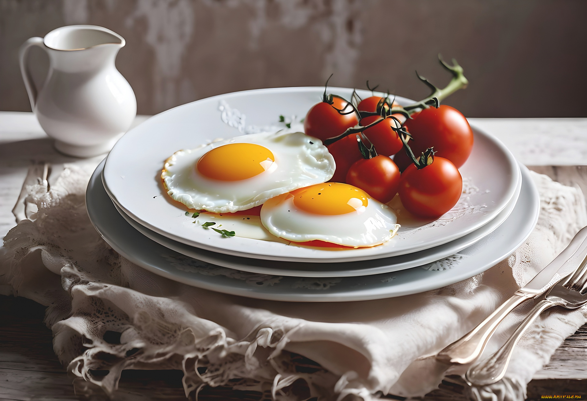 3д, графика, еда-, food, глазунья