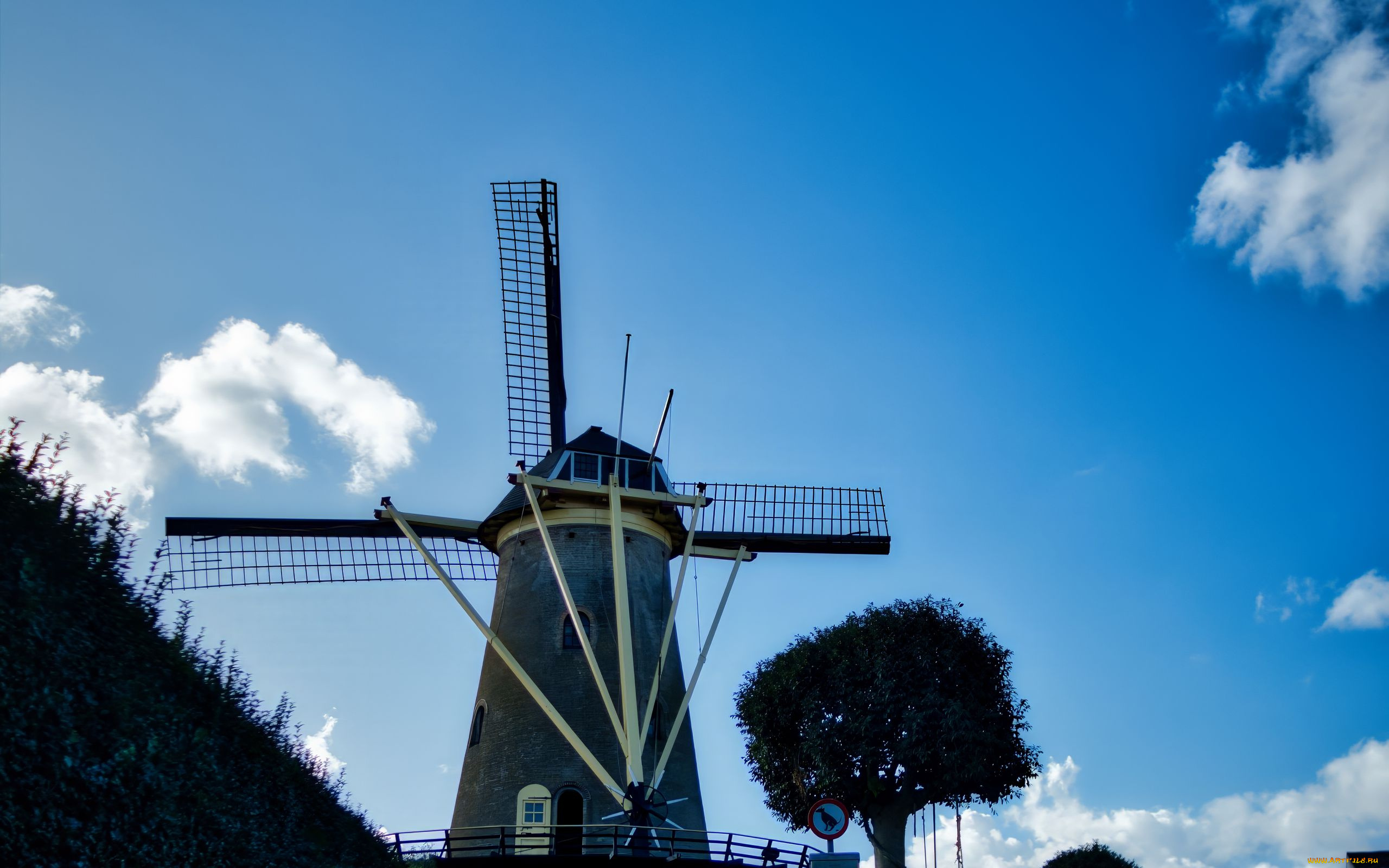 разное, мельницы, небо, мельница, облака