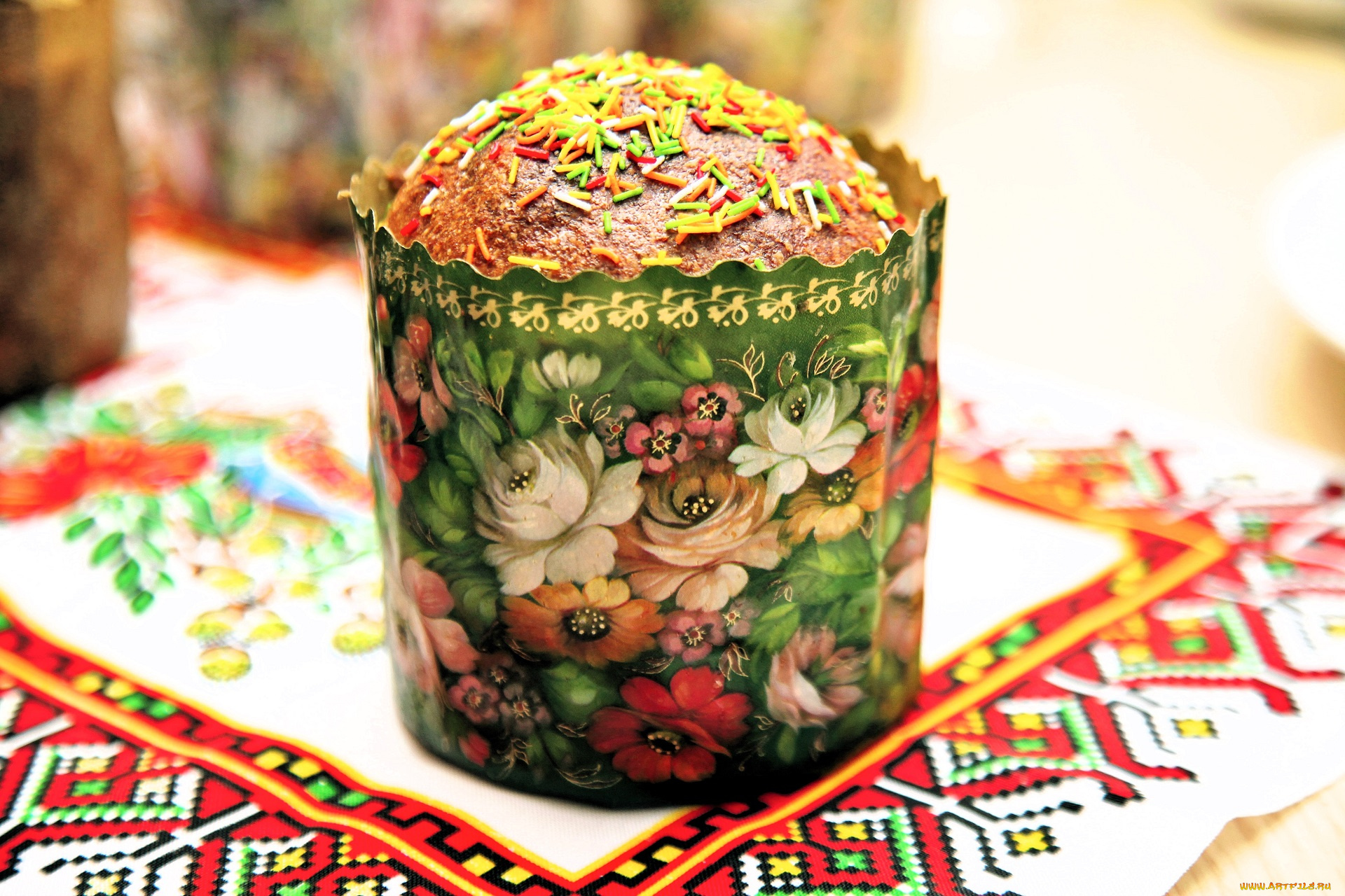 праздничные, пасха, кулич, рушник, орнамент