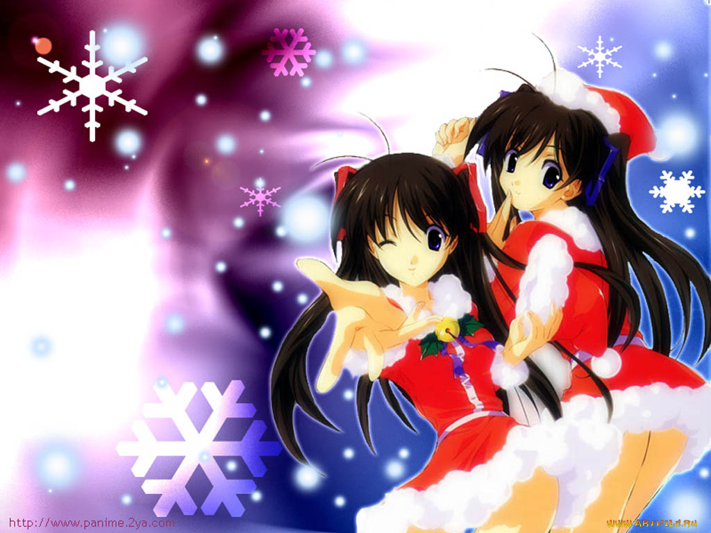 аниме, merry, chrismas, winter