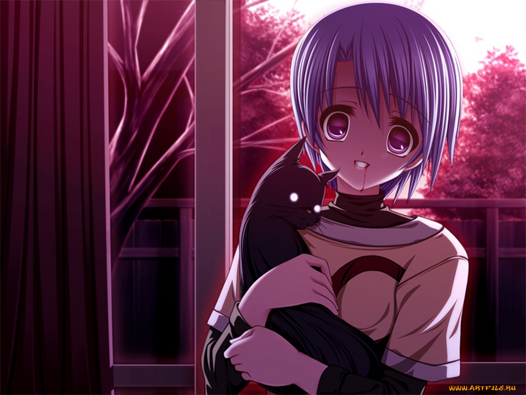 аниме, weapon, blood, technology