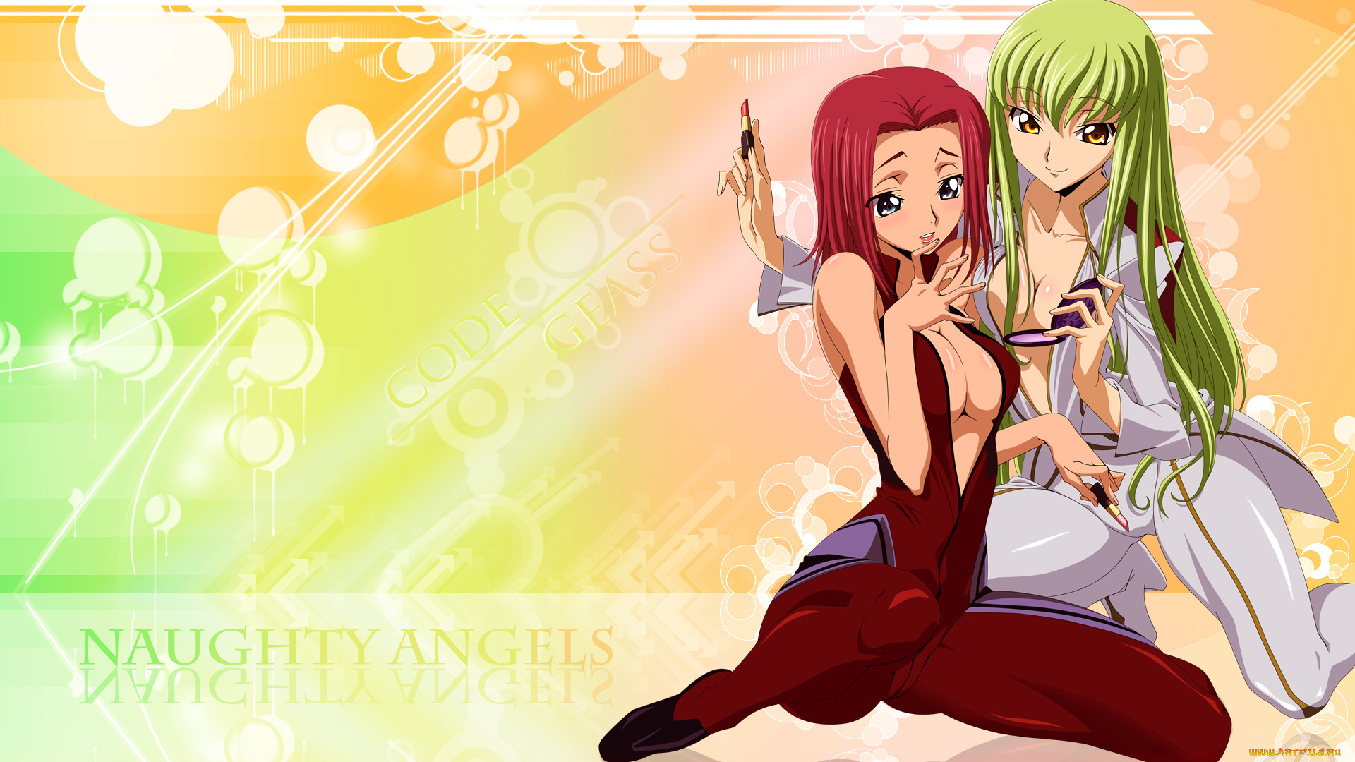 аниме, code, geass, c.c., каррен, кодзуки