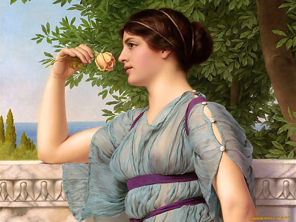 джон, уильям, годвард, рисованные, john, william, godward