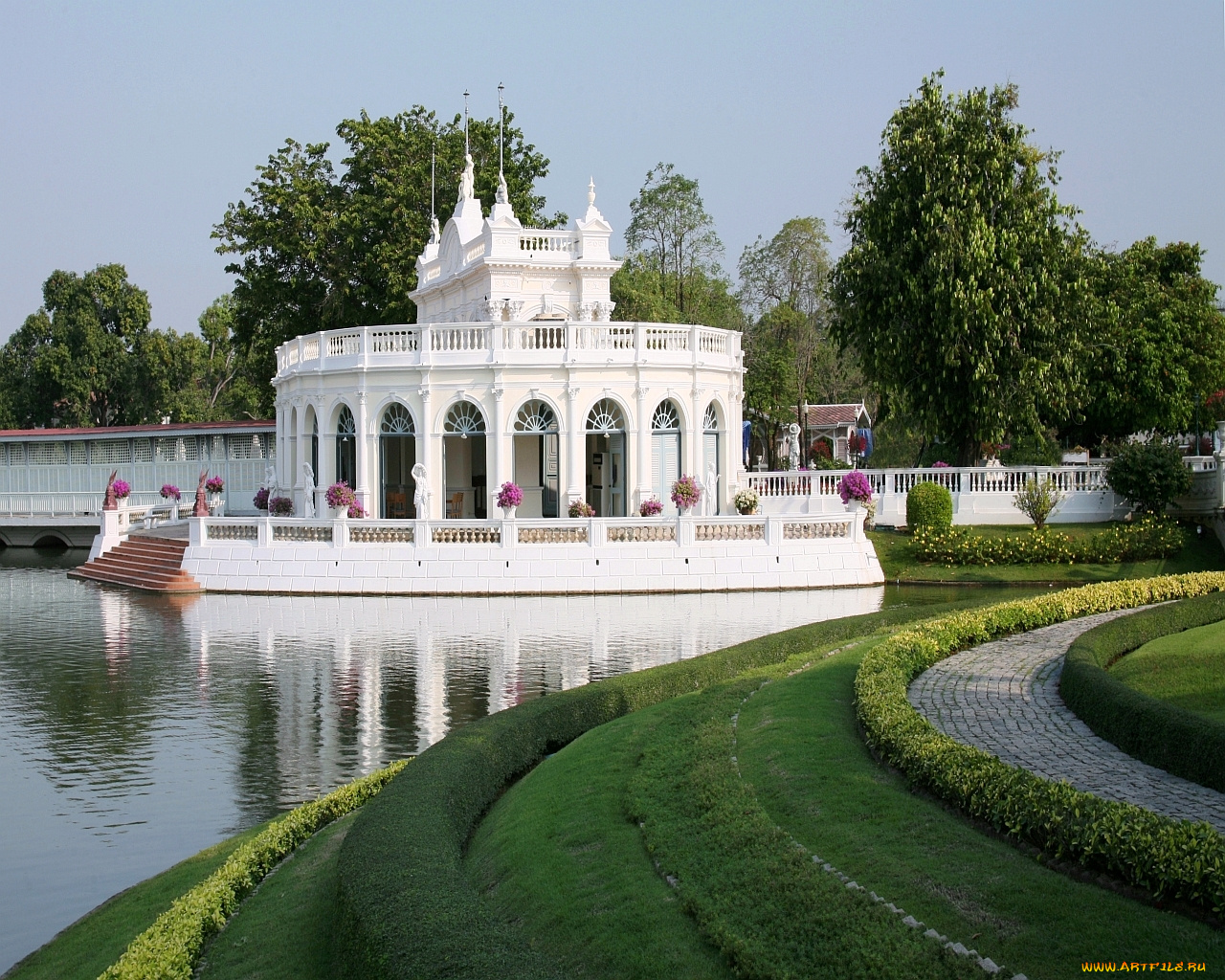 аюттайя, летний, королевский, дворец, города, дворцы, замки, крепости