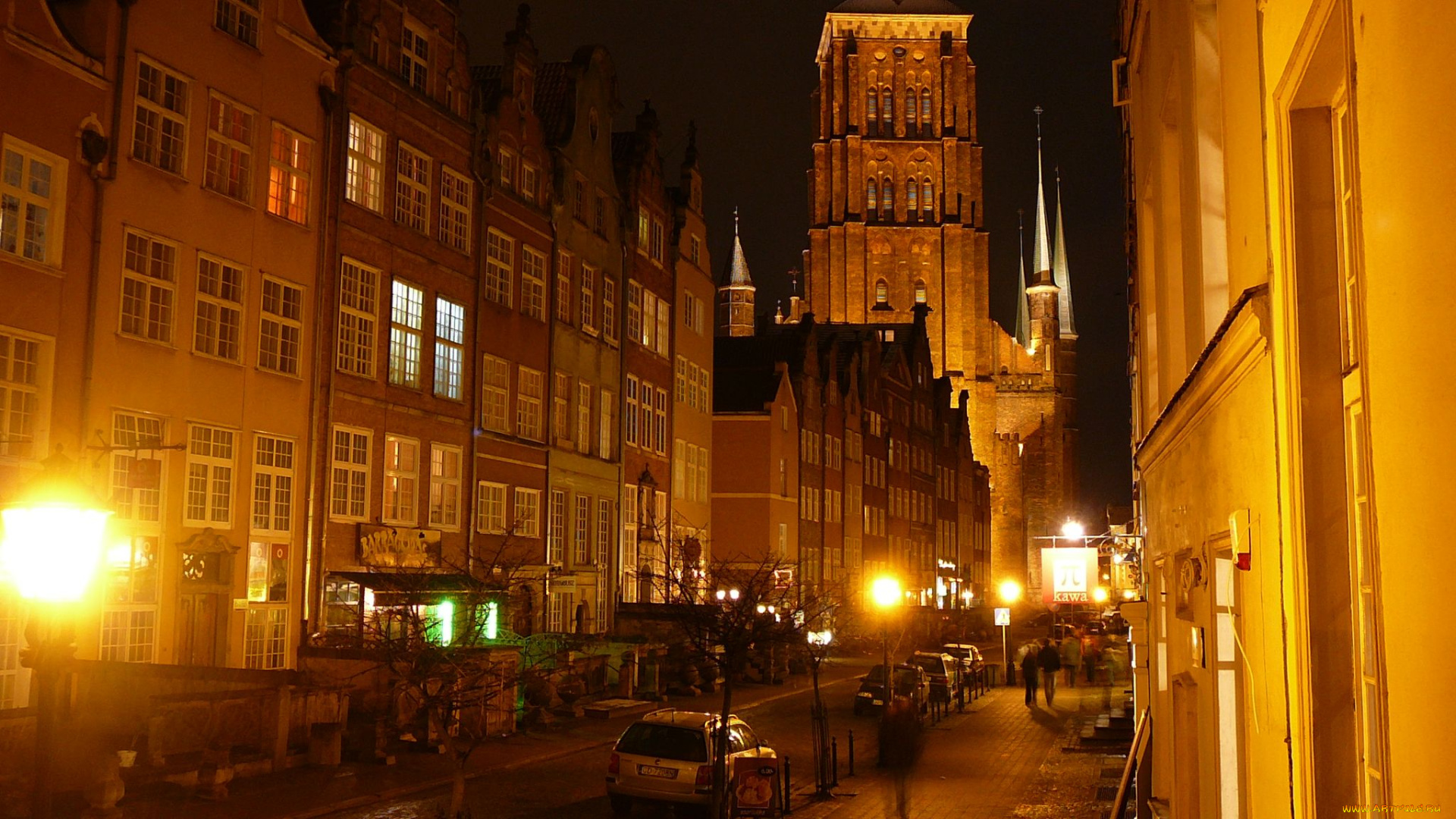 города, огни, ночного