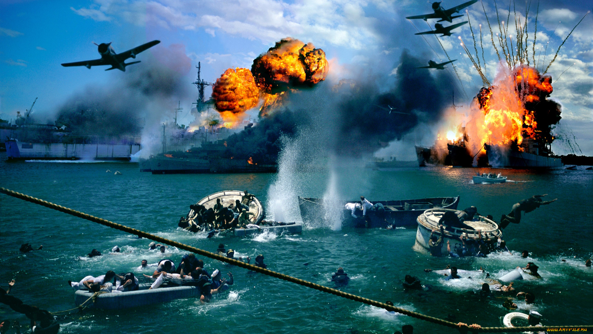 кино, фильмы, pearl, harbor, взрывы, война