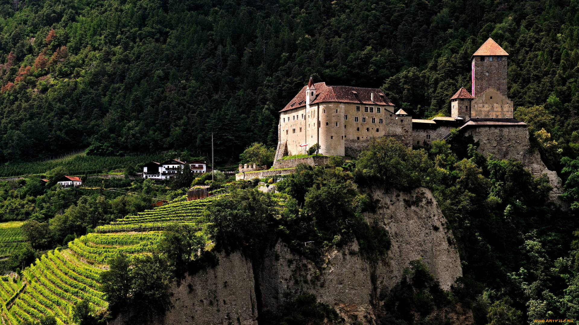 города, дворцы, замки, крепости, италия, трентино