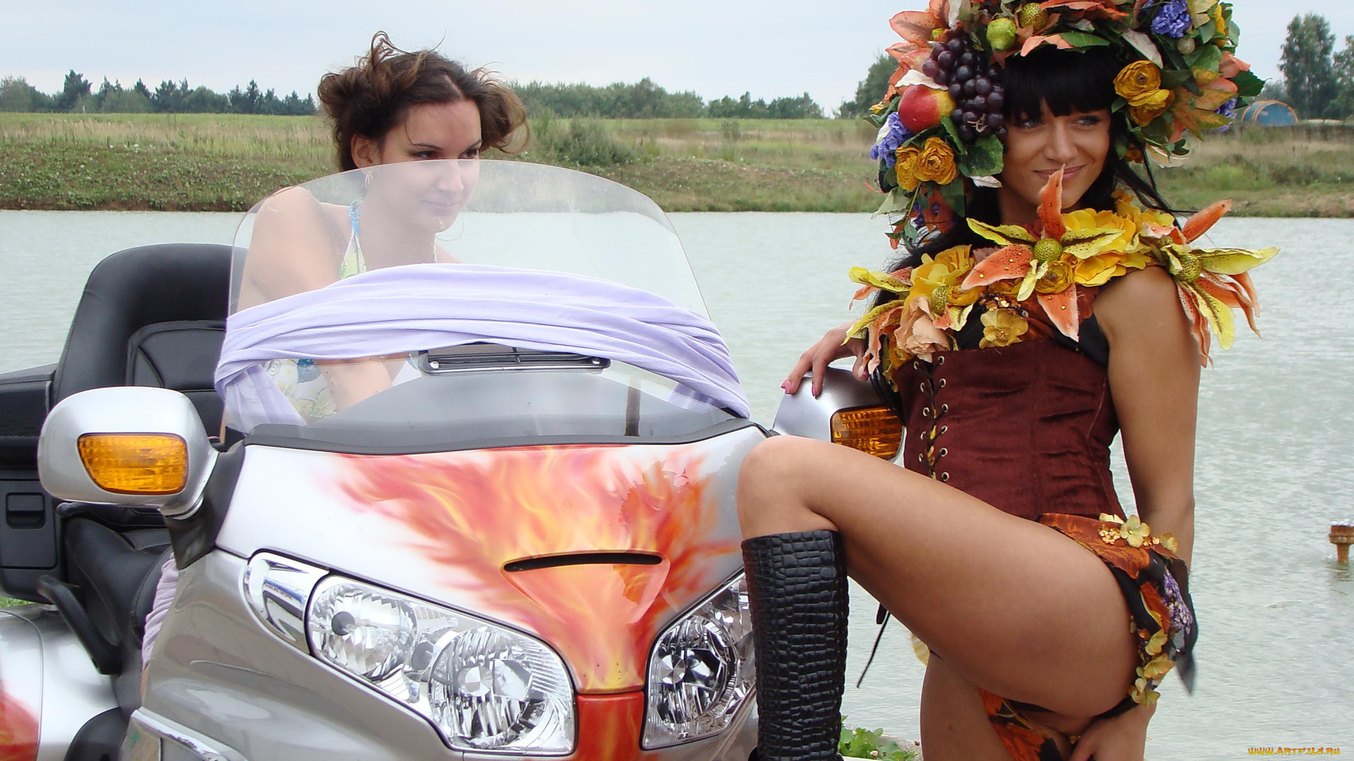 мотоциклы, мото, девушкой, девушки, и