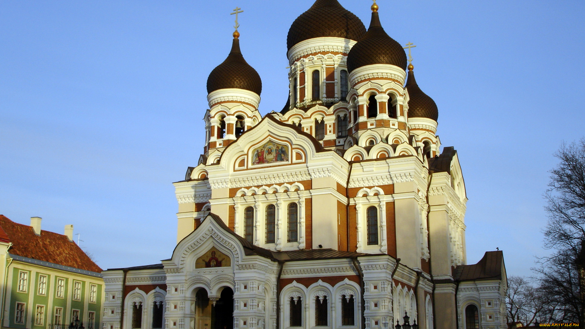 собор, александра, невского, города, таллин, эстония, храм