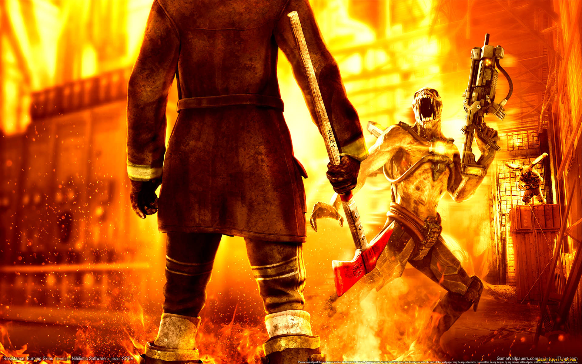 resistance, burning, skies, видео, игры, монстр