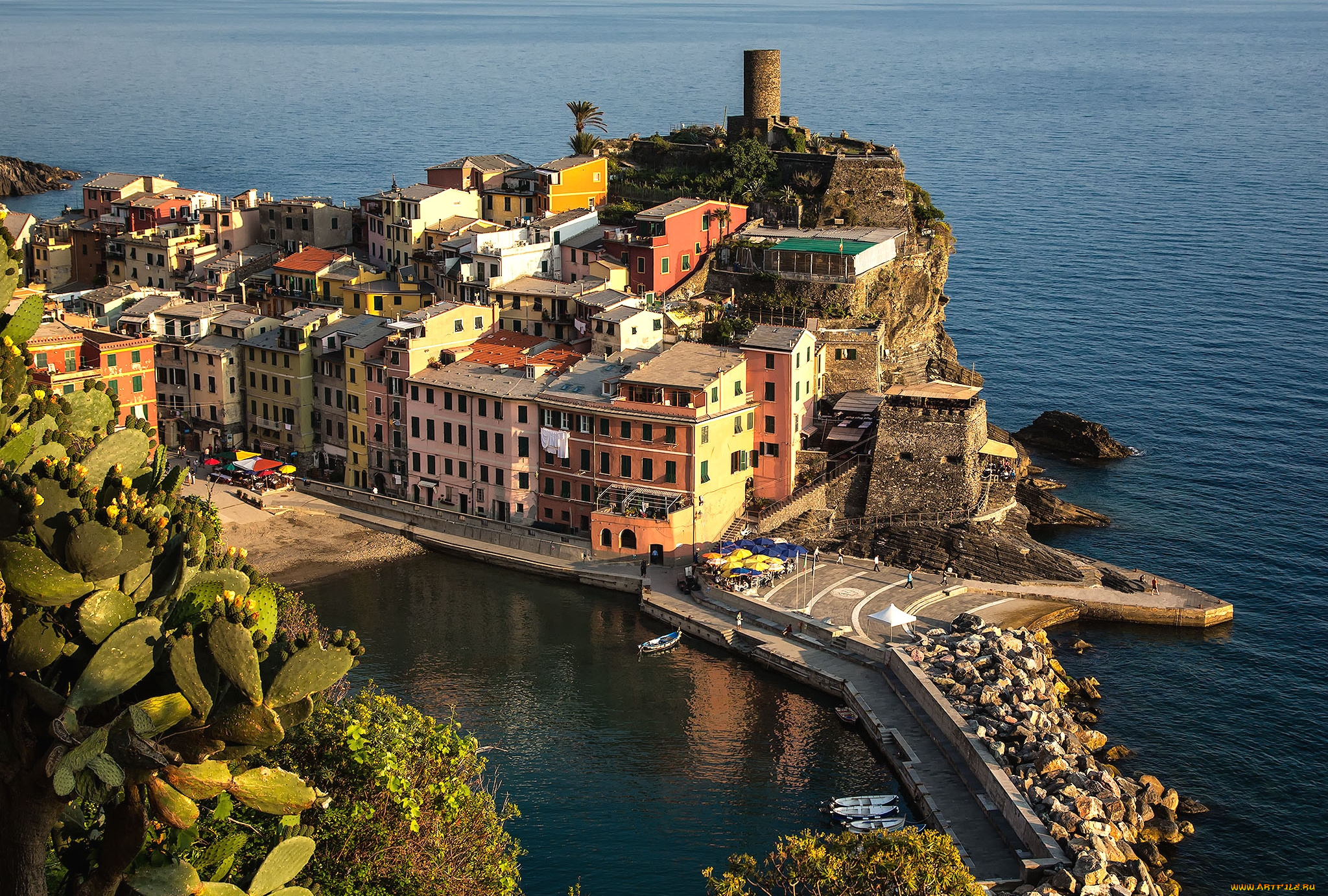 города, амальфийское, и, лигурийское, побережье, , италия, домики, море